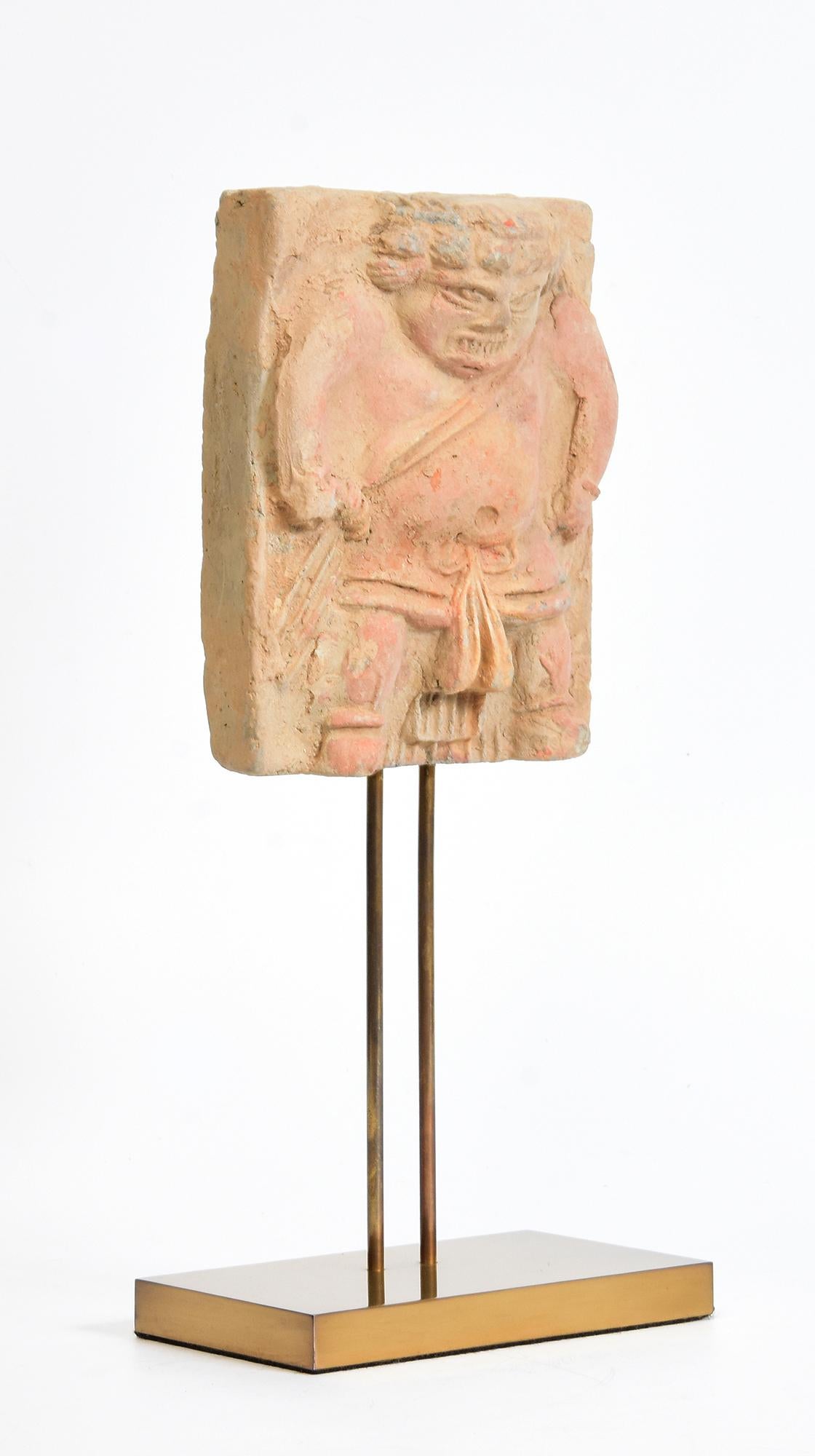 Song Dynasty, Antique Chinese Pottery Tomb Guardian Panel with Stand 8