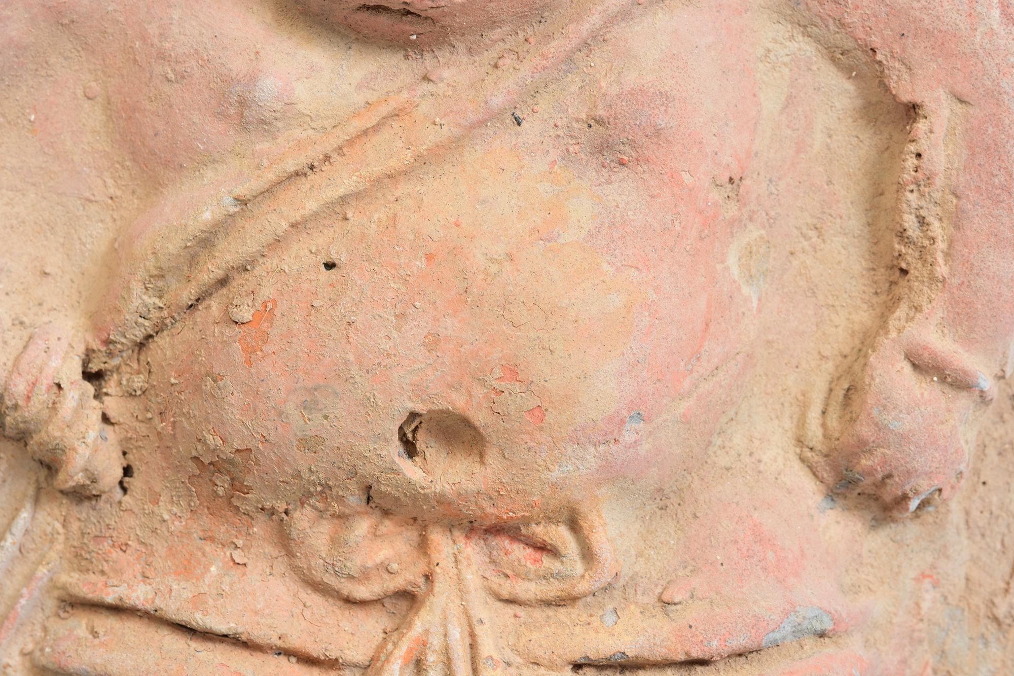 Song Dynasty, Antique Chinese Pottery Tomb Guardian Panel with Stand In Good Condition In Sampantawong, TH