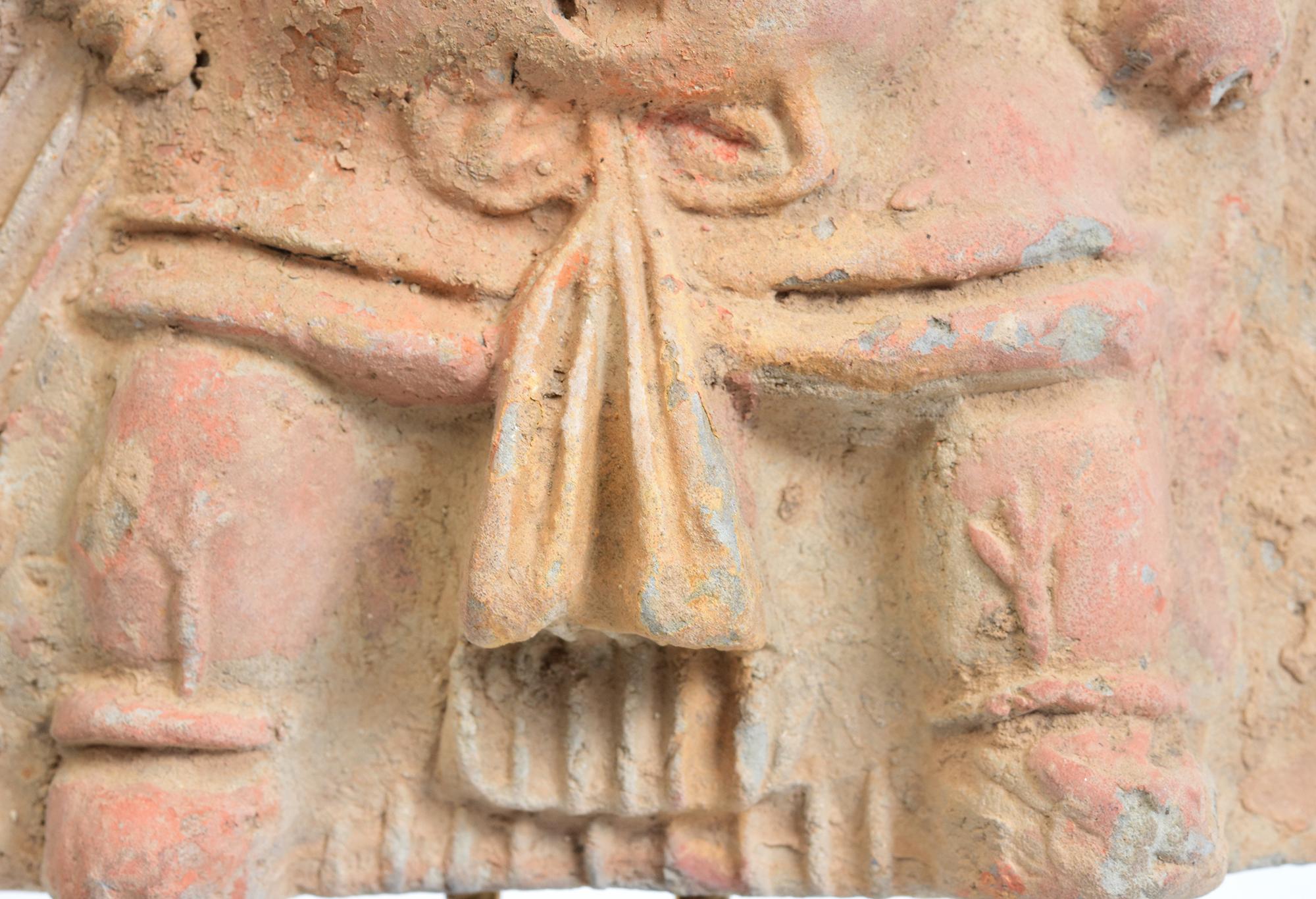 Song Dynasty, Antique Chinese Pottery Tomb Guardian Panel with Stand 1
