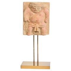 Song Dynasty, Antique Chinese Pottery Tomb Guardian Panel with Stand