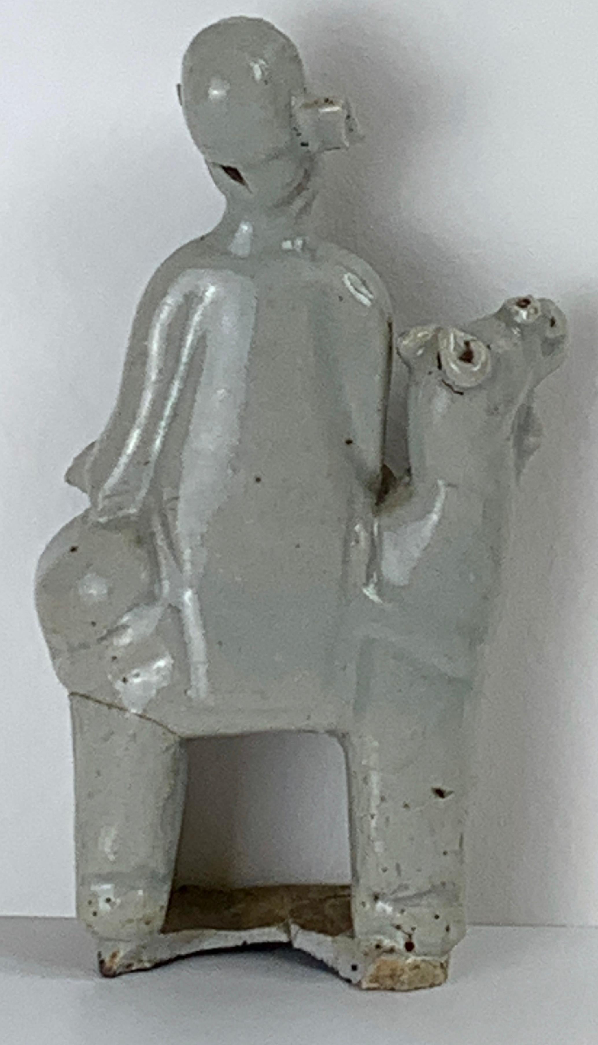 Song Dynasty Chinese Celadon Porcelain Horse and Rider on Later Lucite Pedestal For Sale 6