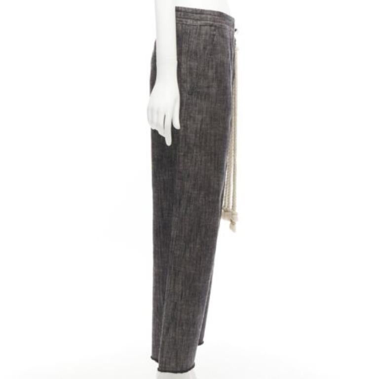 SONG FOR THE MUTE 2018 Wander cream rope detail grey wide leg pants FR34 XS In Excellent Condition For Sale In Hong Kong, NT