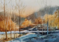 Song Shuyu - Autumn Scenery Landscape Impressionism Original Watercolor Painting Autumn Scenery Landscape Impressionism Original Watercolor Painting