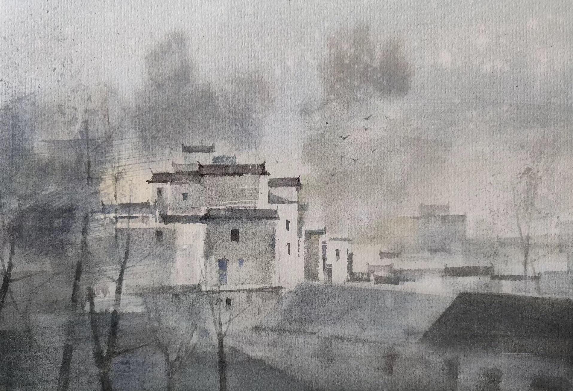 Rural Scenery Landscape Impressionism Original Watercolor Painting