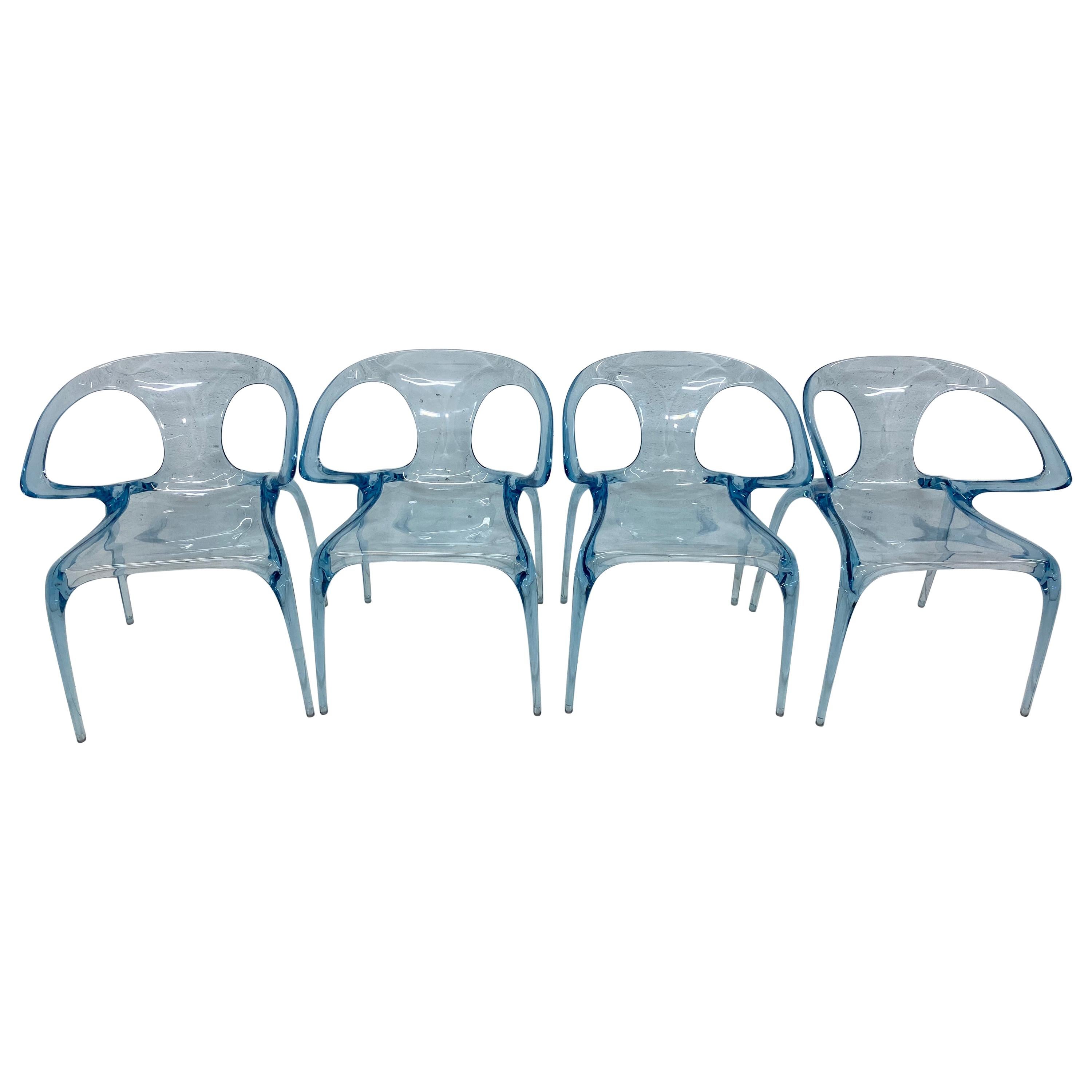 Song Wen Zhong Blue "Ava Bridge" Dining Chairs for Roche Bobois