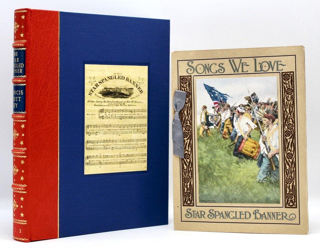 Pyle, Howard, Francis Scott Key. Songs We Love, The Star Spangled Banner. New York: Dodge Publishing Company, 1912. Presumed first edition. In original binding and presented with a custom archival clamshell case. 

This is a charmingly decorated