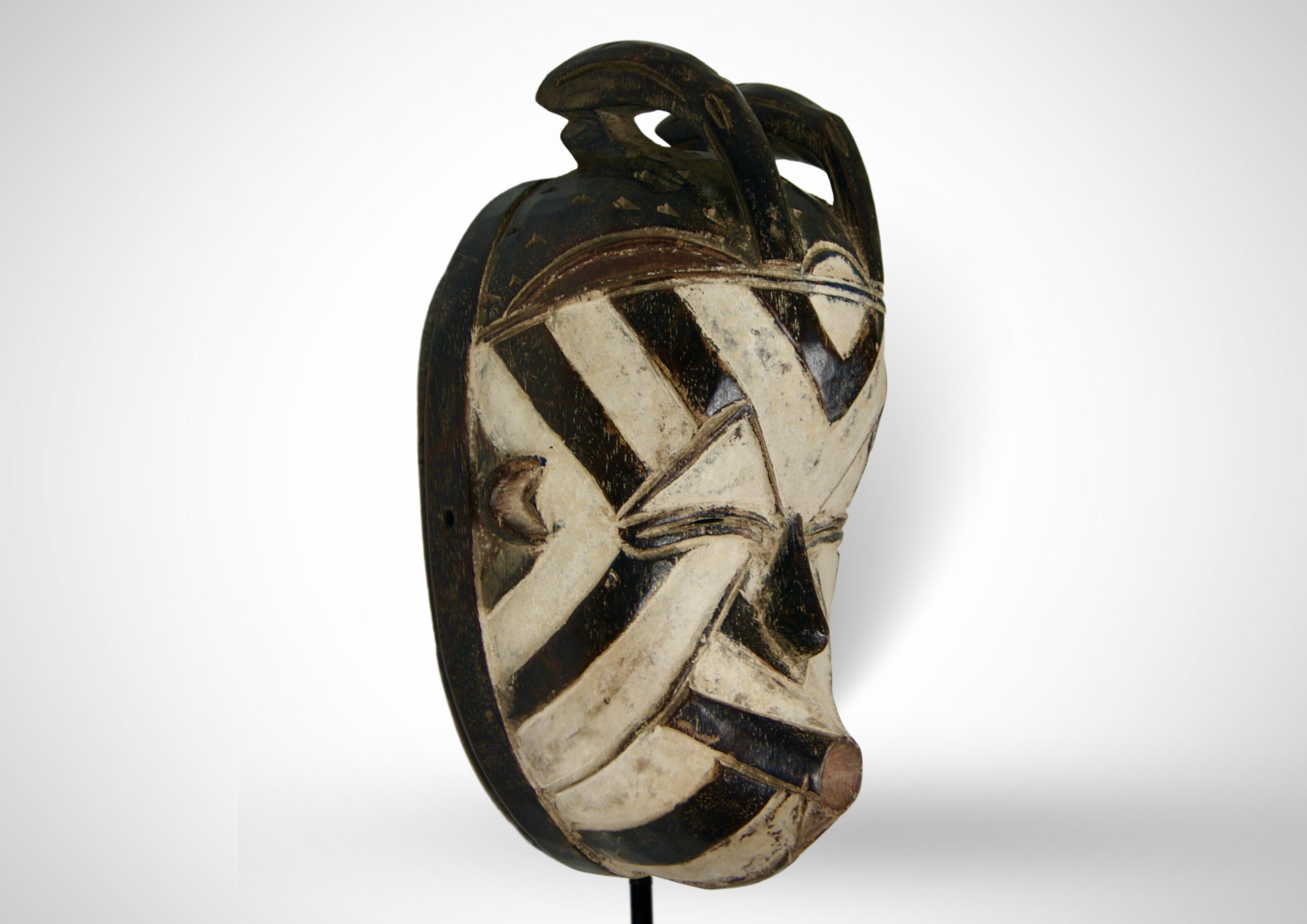 Songye Basangwe Mask DRC Wall Hanging Mask Circa 1950s For Sale 7