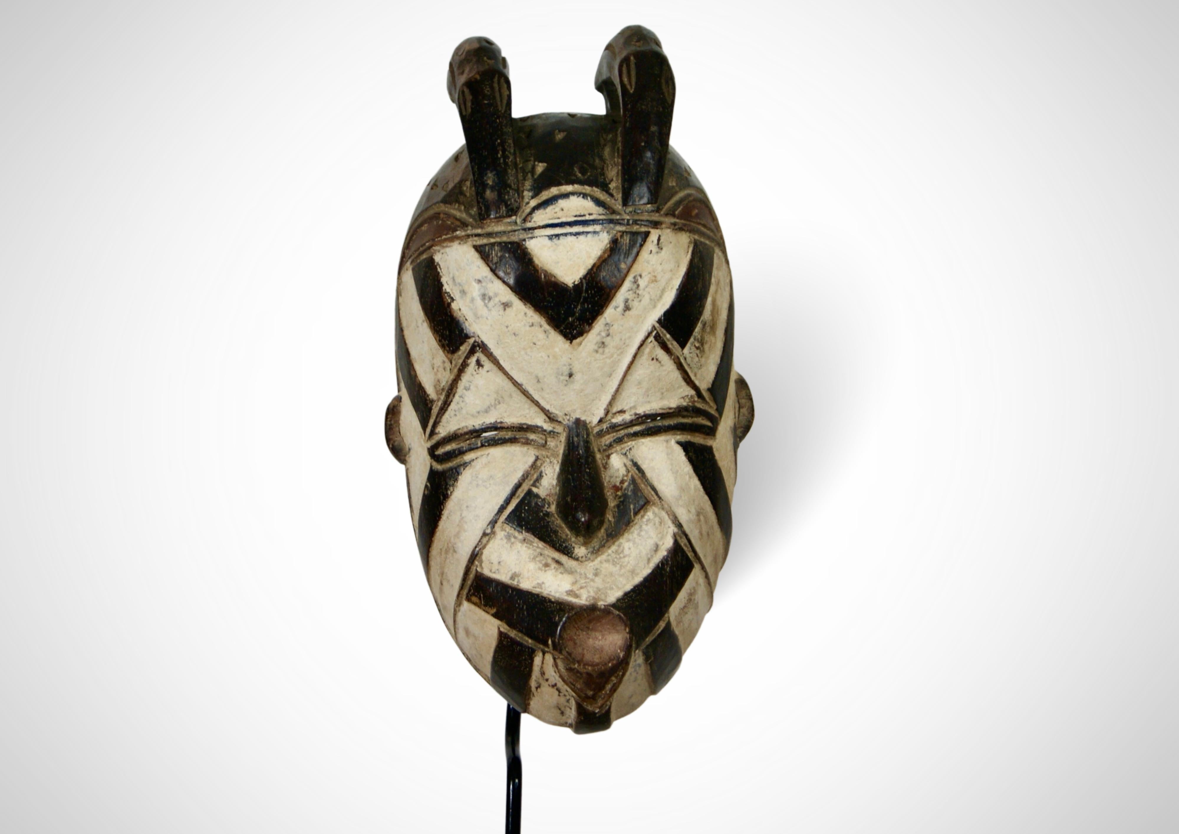 Congolese Songye Basangwe Mask DRC Wall Hanging Mask Circa 1950s For Sale