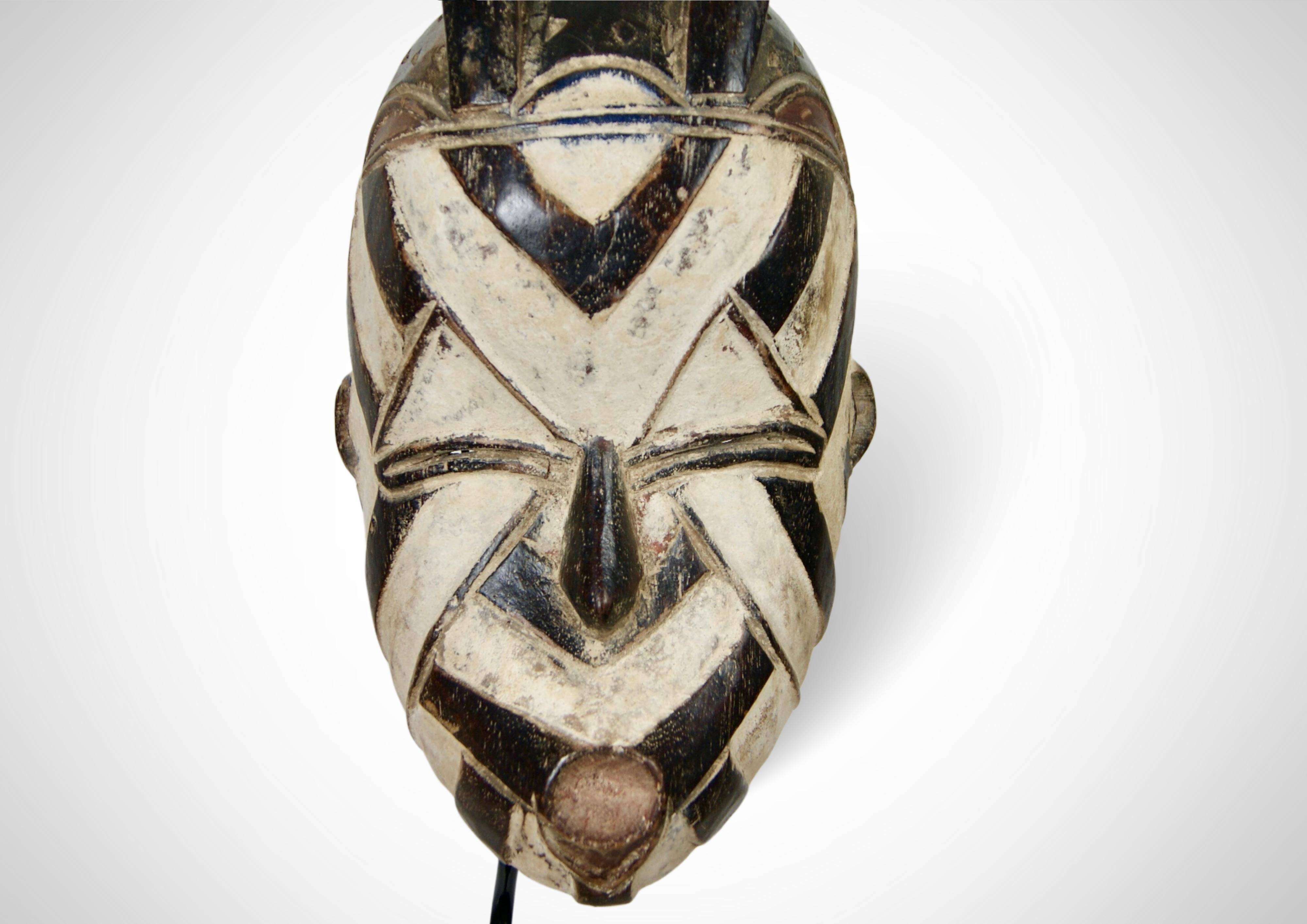 Hand-Carved Songye Basangwe Mask DRC Wall Hanging Mask Circa 1950s