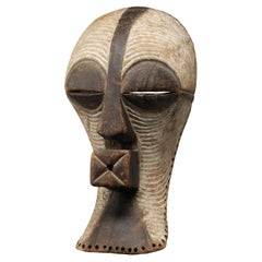 Songye Femme Grand masque Kifwebe en bois avec blanc, noir, Provenance, RDC Afrique