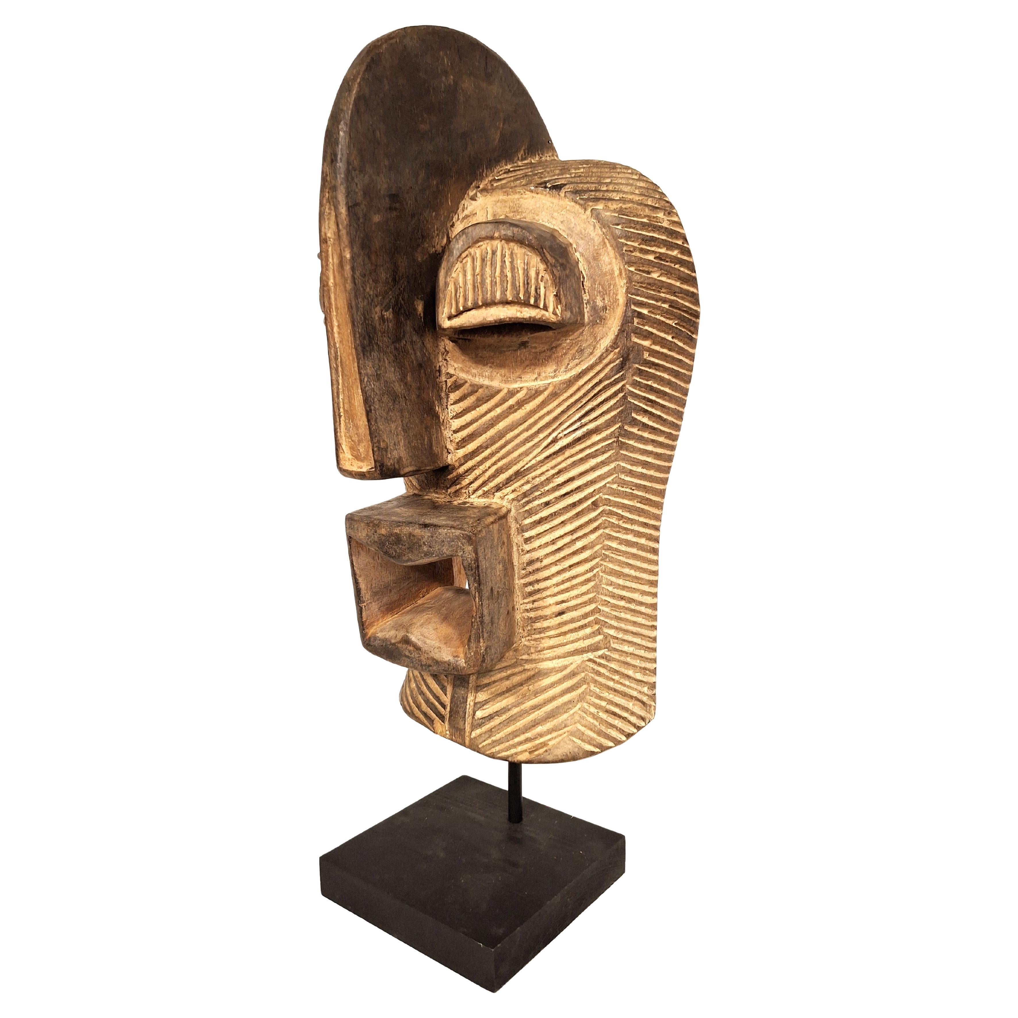 Songye Kifwebe Mask – Hand-Carved – DR Congo – Tribal African Art