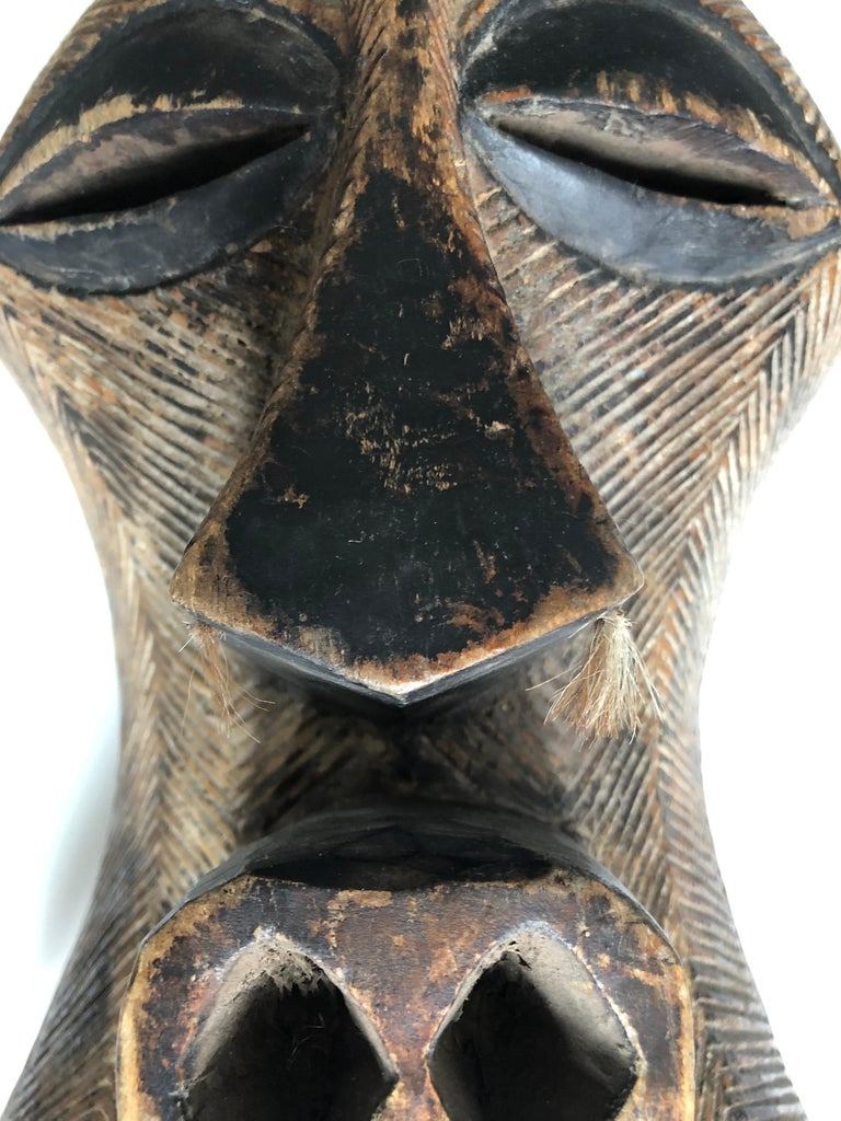 Songye Kifwebe Pre 1950 Stammeskunst Afrikanische geschnitzte Holzmaske ...