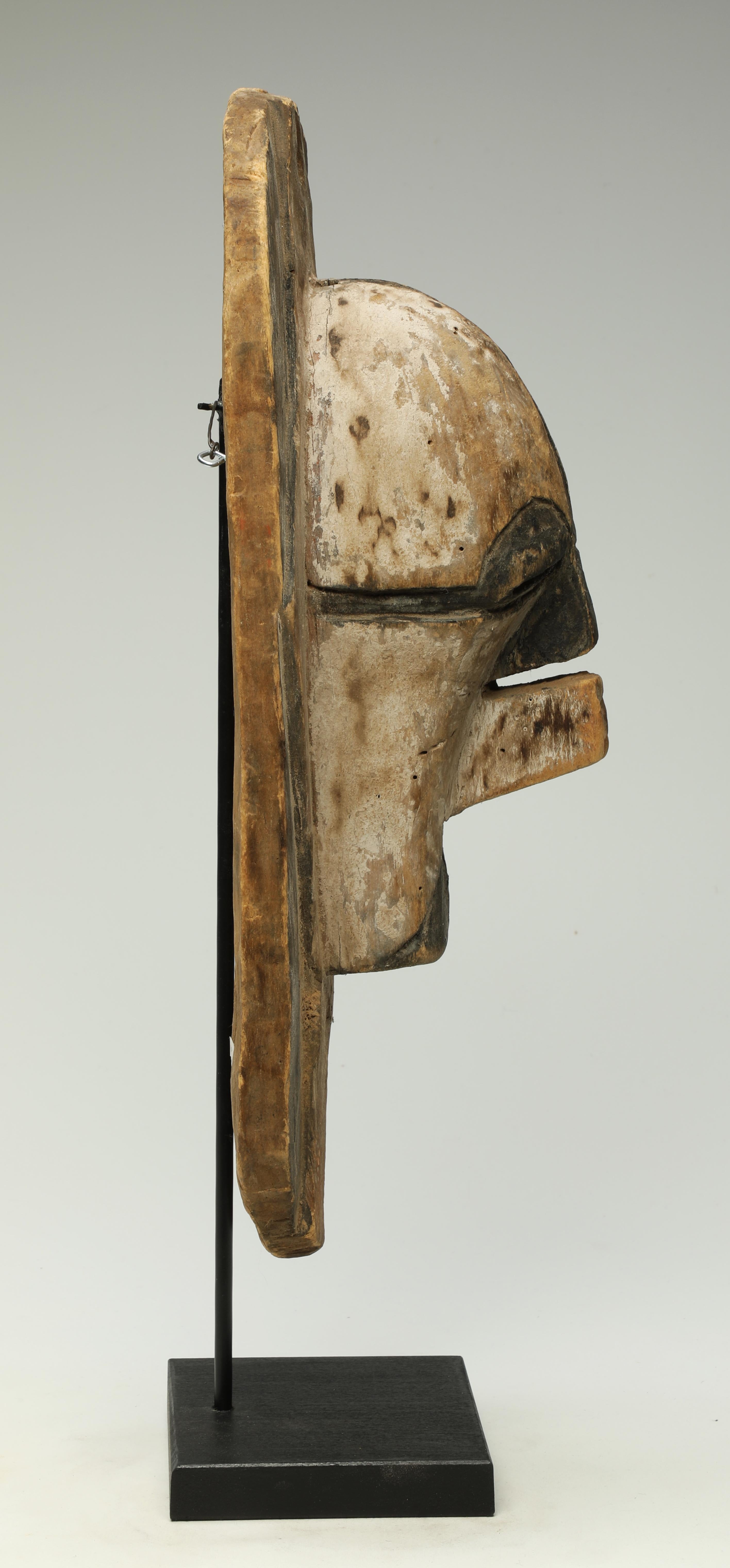 20th Century Songye Luba Kifwebe Wood Mask Shield with White, Red and Black, Africa, Congo