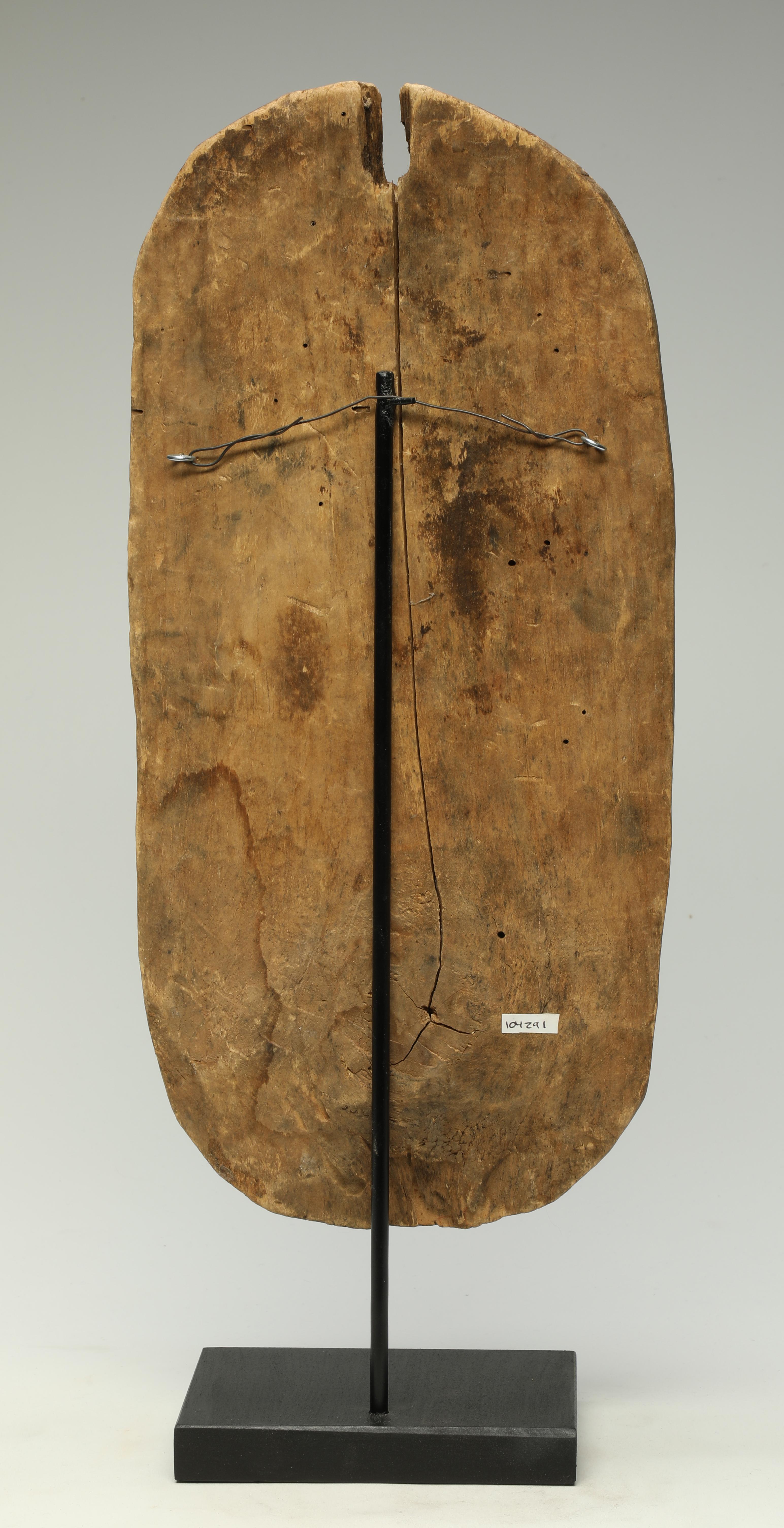 Songye Luba Kifwebe Wood Mask Shield with White, Red and Black, Africa, Congo 1