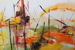 The Gold of Autumn, Abstract Expressionist Watercolor Painting by Soni Wallace