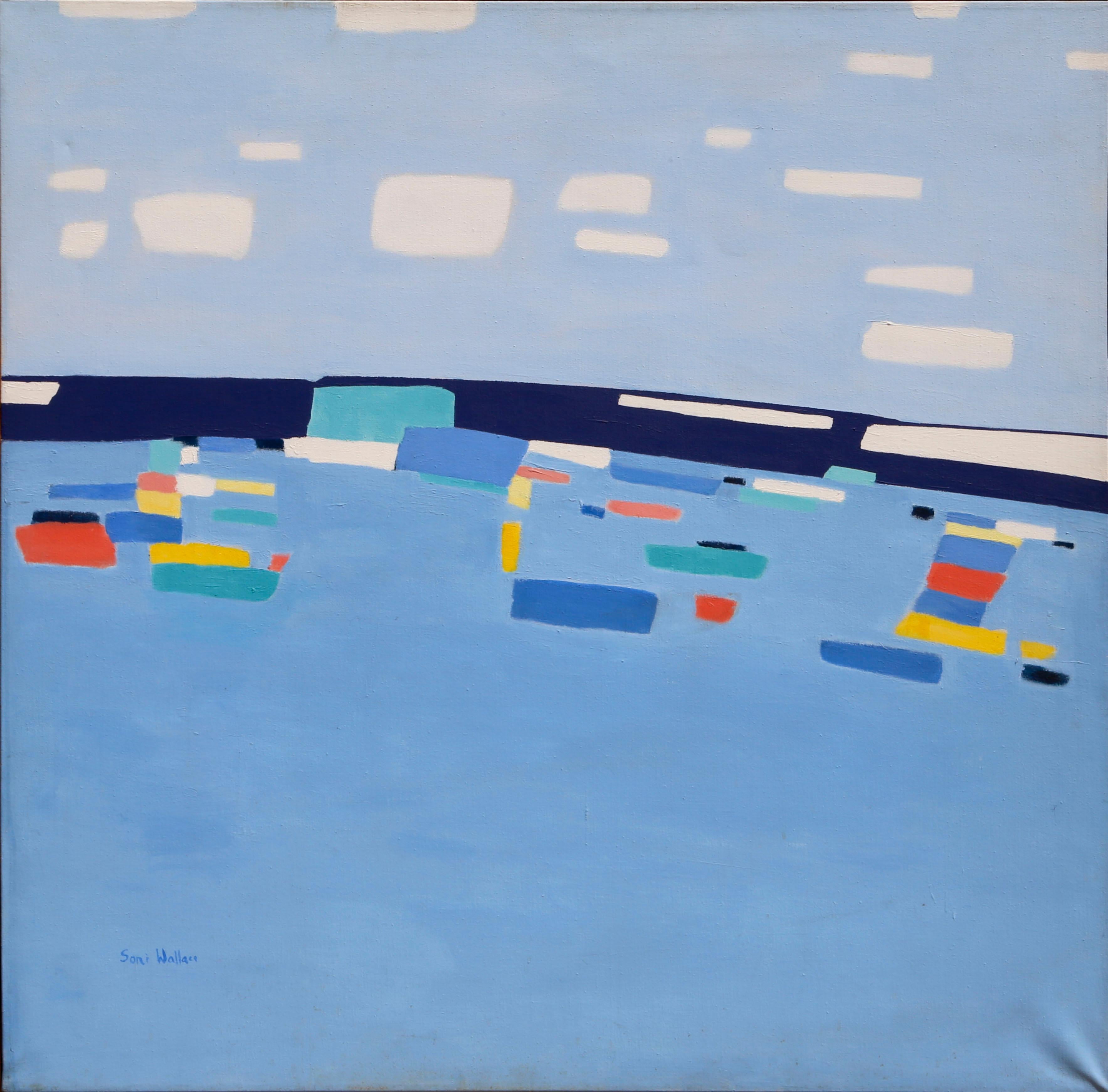 Soni Wallace padroneggia il colore e la forma in questo dipinto dell'Espressionismo Astratto. Molte opere di questo periodo della sua vita riflettono i paesaggi costieri attraverso una lente di minimalismo e forme geometriche. Questo dipinto è una
