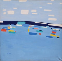 Serenidad en azul, gran cuadro abstracto de Soni Wallace