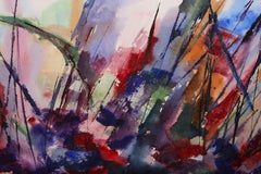 Untitled, Abstract Expressionist Watercolor Painting by Soni Wallace