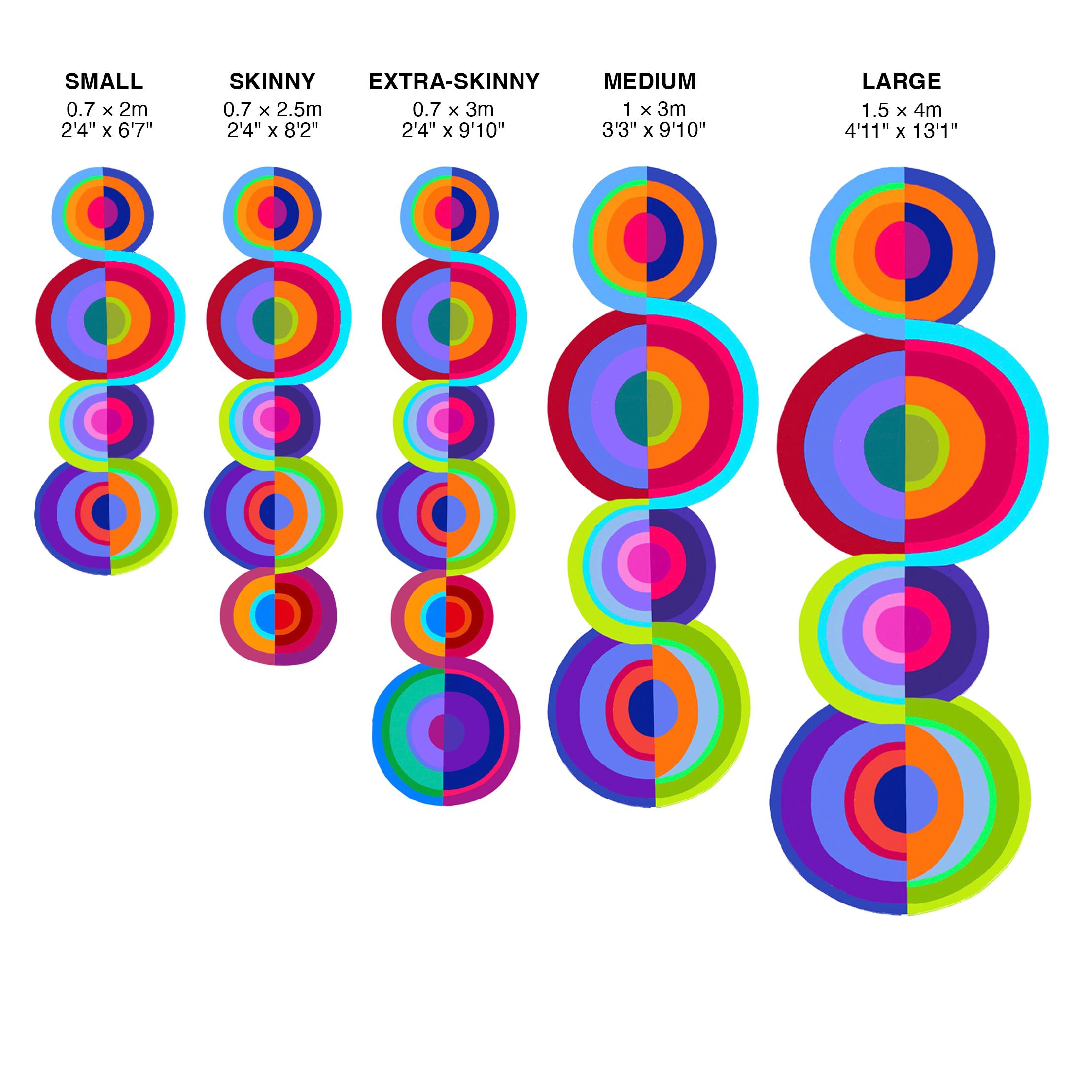 Sonia and Sonya Multi-Color Circles Contemporary Läufer Skinny Größe (21. Jahrhundert und zeitgenössisch) im Angebot