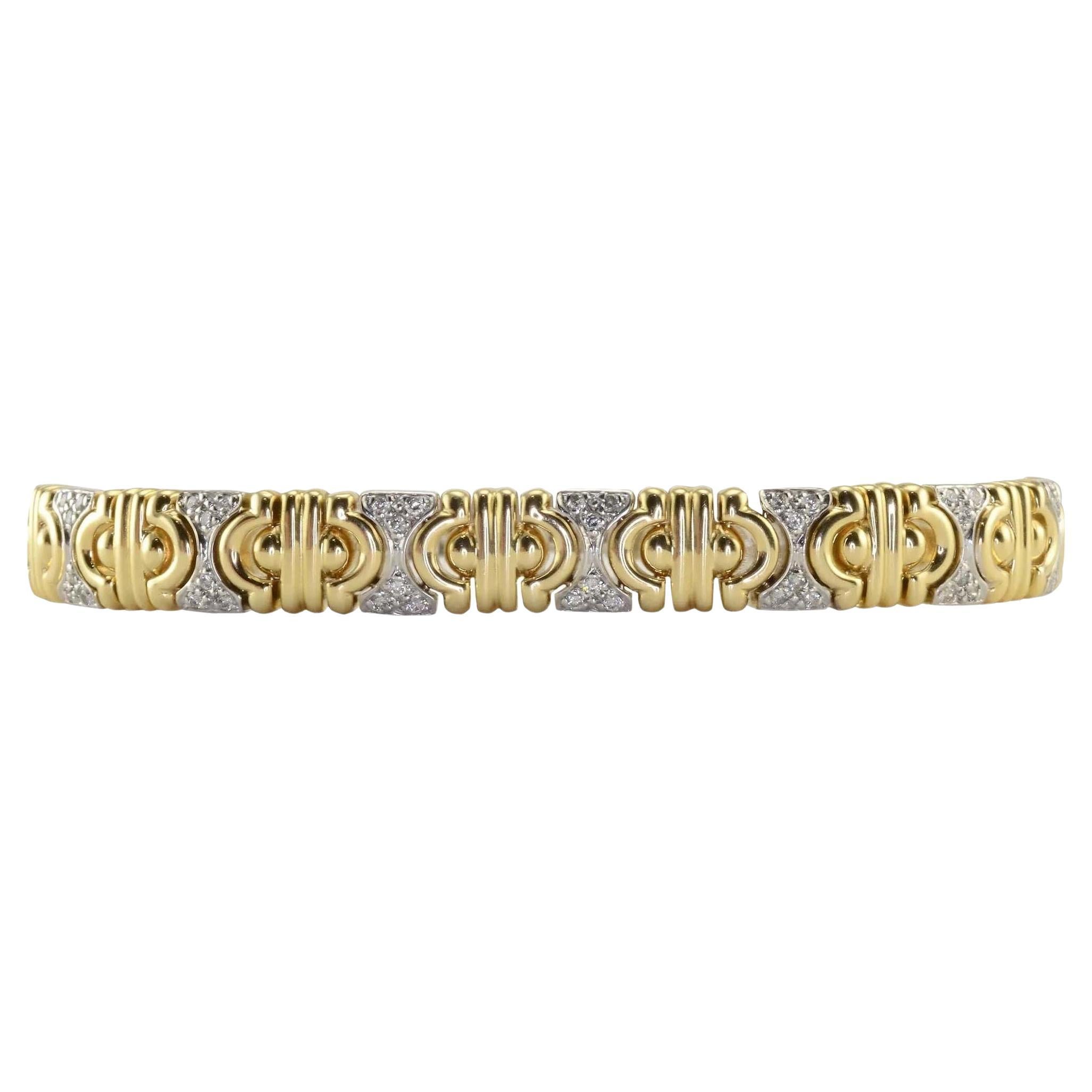 Sonia B 1.17 CTW Pave Diamond Hinged Link Bracelet For Sale
