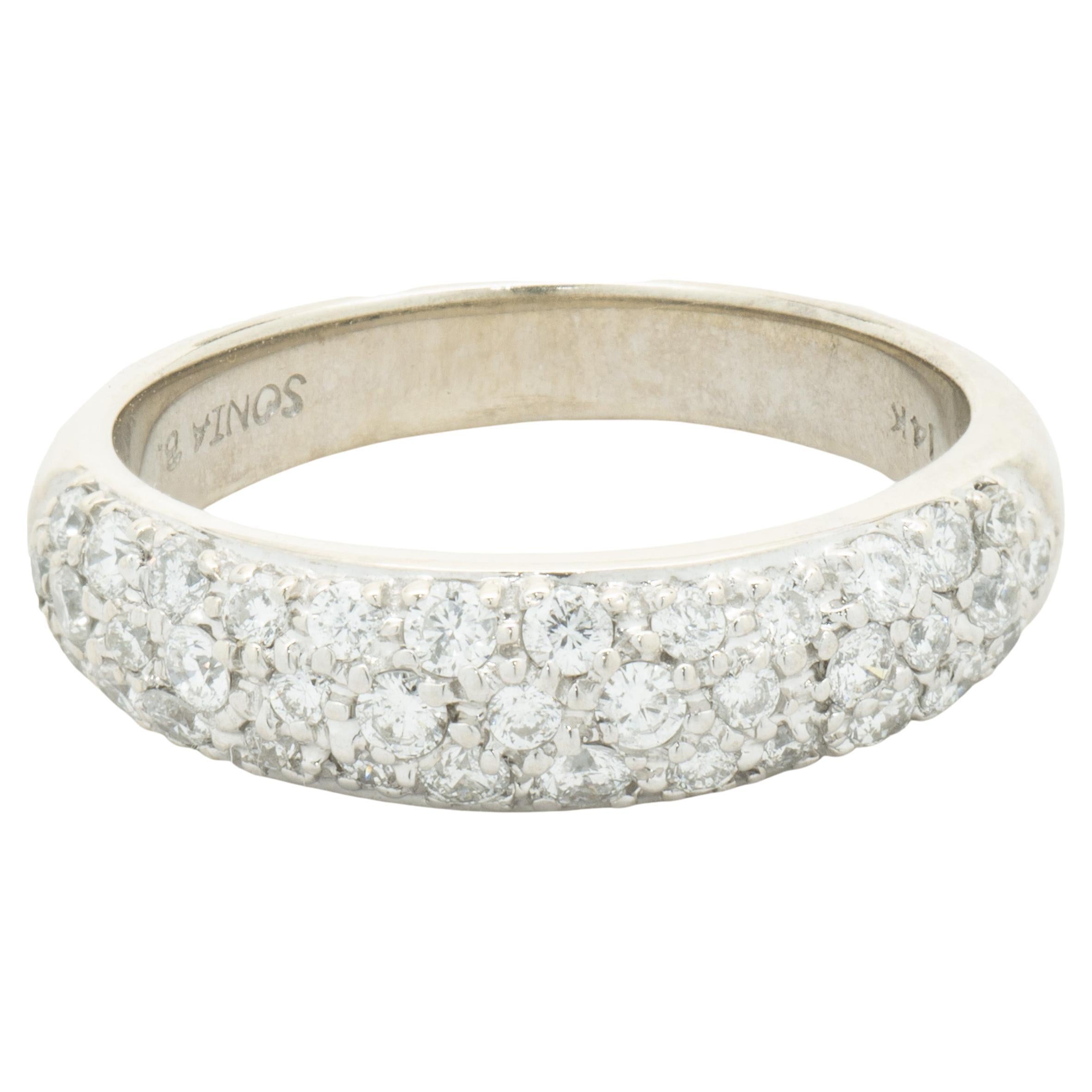 Sonia B 14 Karat White Gold Pave Diamond Band