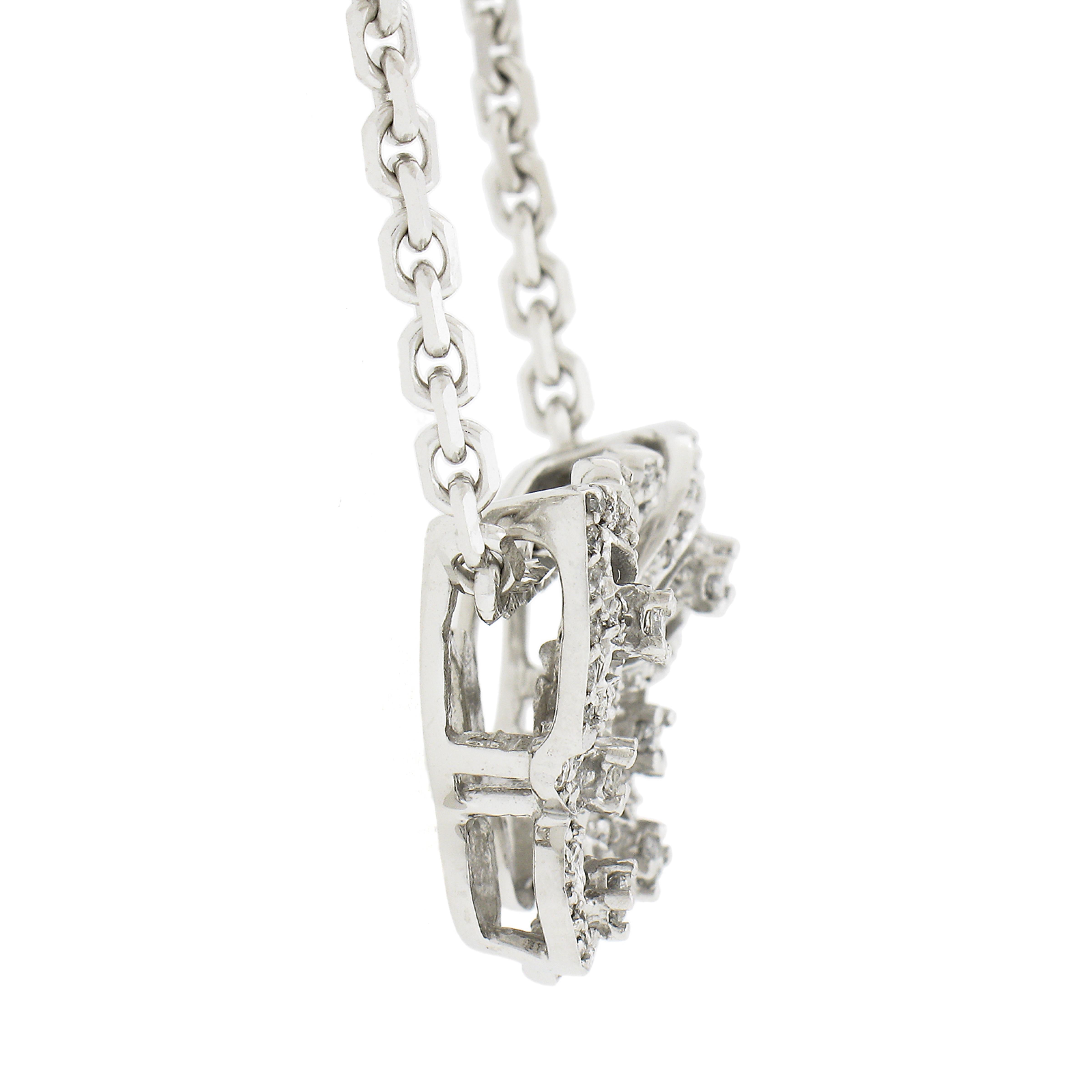 Sonia B. 14k Weißgold 0,75 Karat Diamant-Schmetterlingsanhänger auf 17