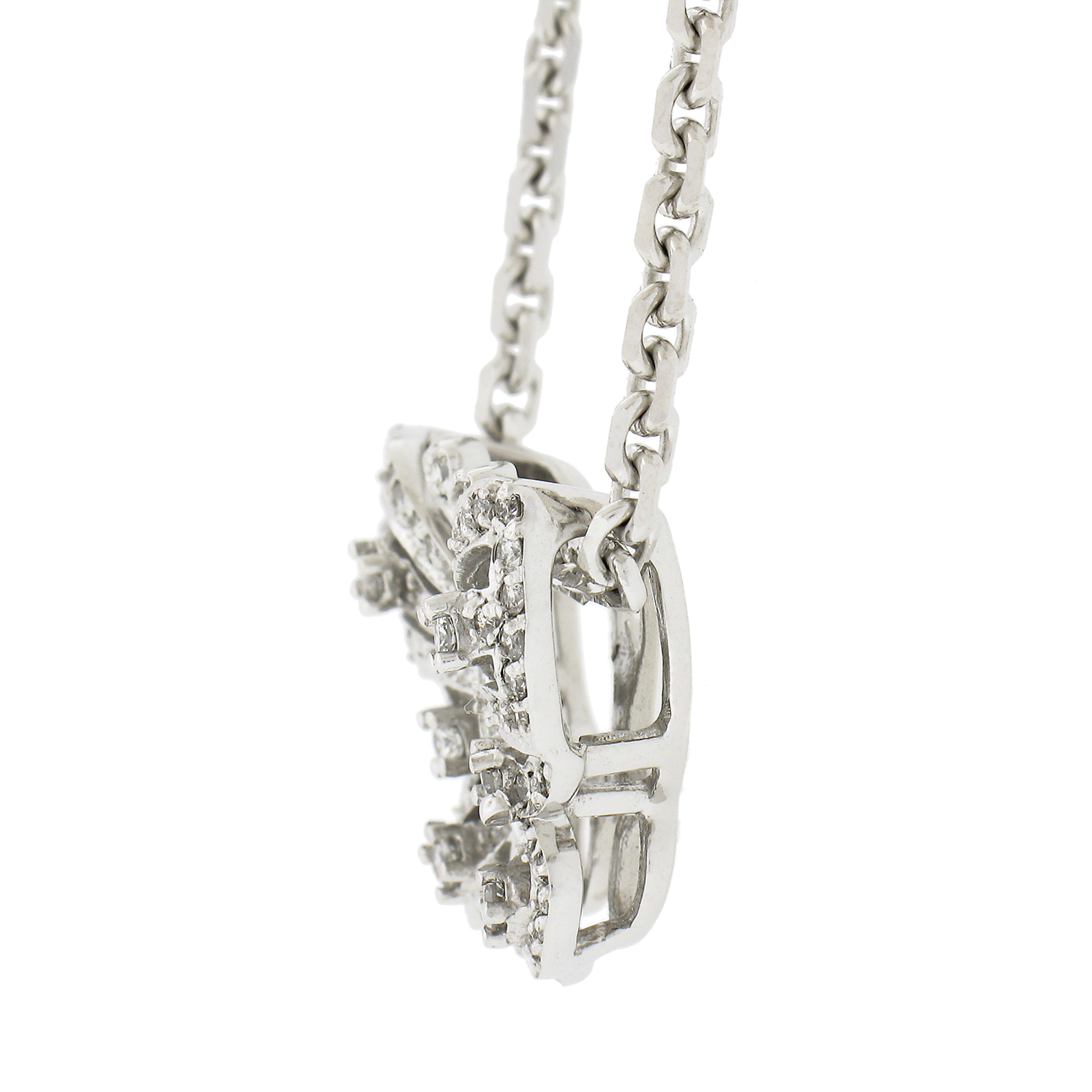 Sonia B. 14k Weißgold 0,75 Karat Diamant-Schmetterlingsanhänger auf 17