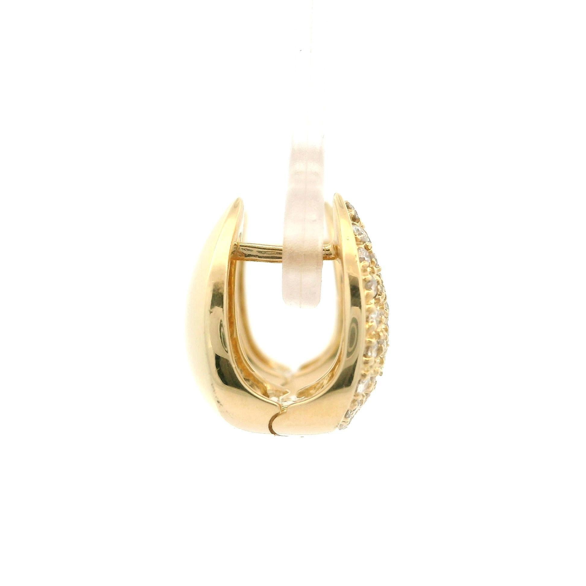 Donna Sonia B. Orecchini a goccia in oro giallo 14k con pave di diamanti da 0,75 ct. in vendita
