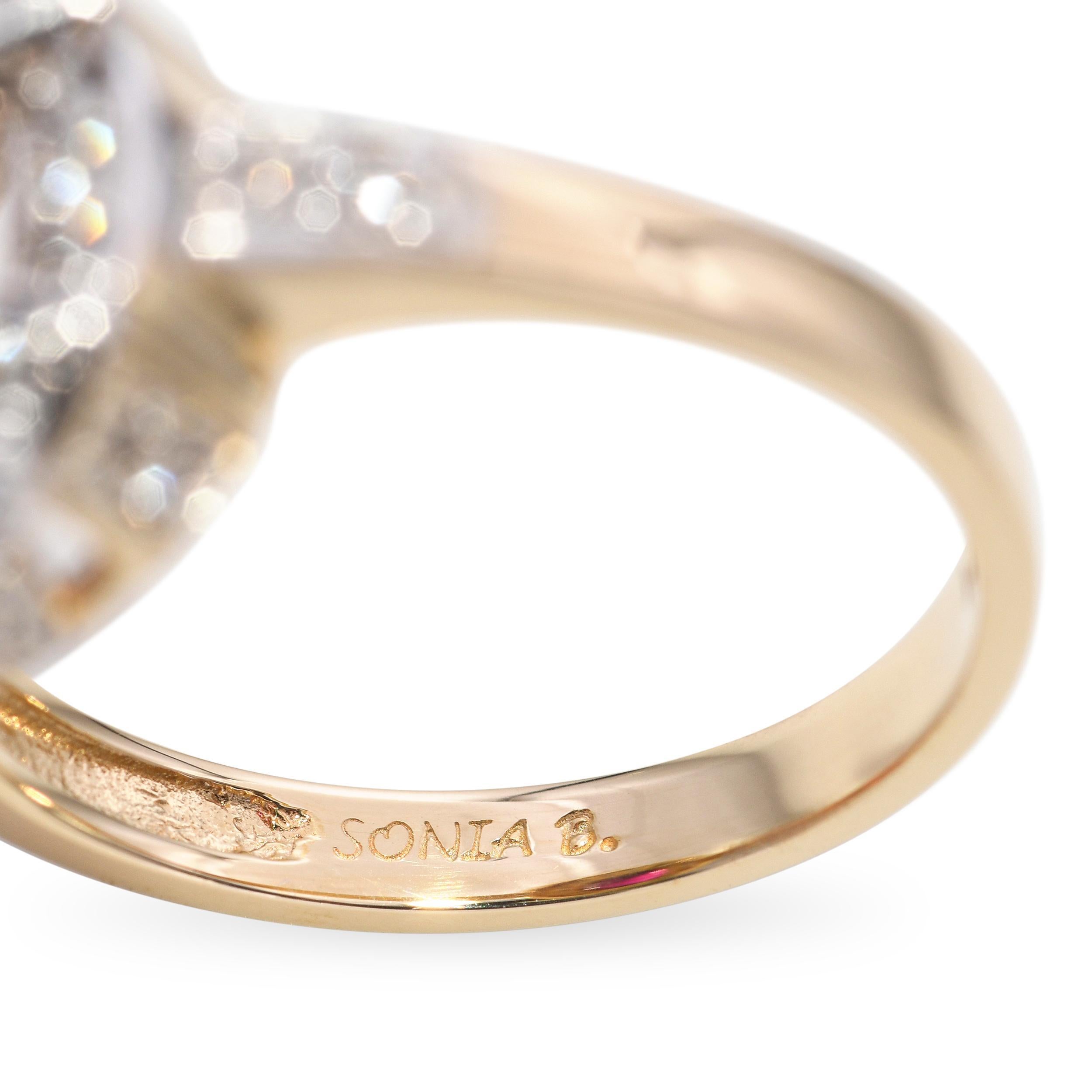 Sonia B. 14k Yellow Gold Rubellite and Diamond Ring For Sale 3