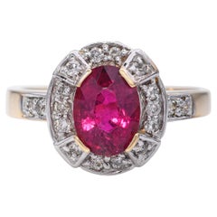 Sonia B. 14k Yellow Gold Rubellite and Diamond Ring