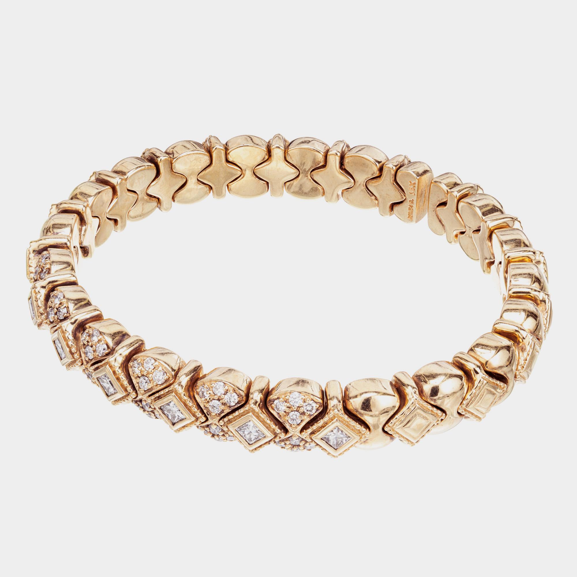 Flex-Armreif, Sonia B. 1,54 Karat Galerie de Bijoux Diamant Gold Flex (Moderne) im Angebot