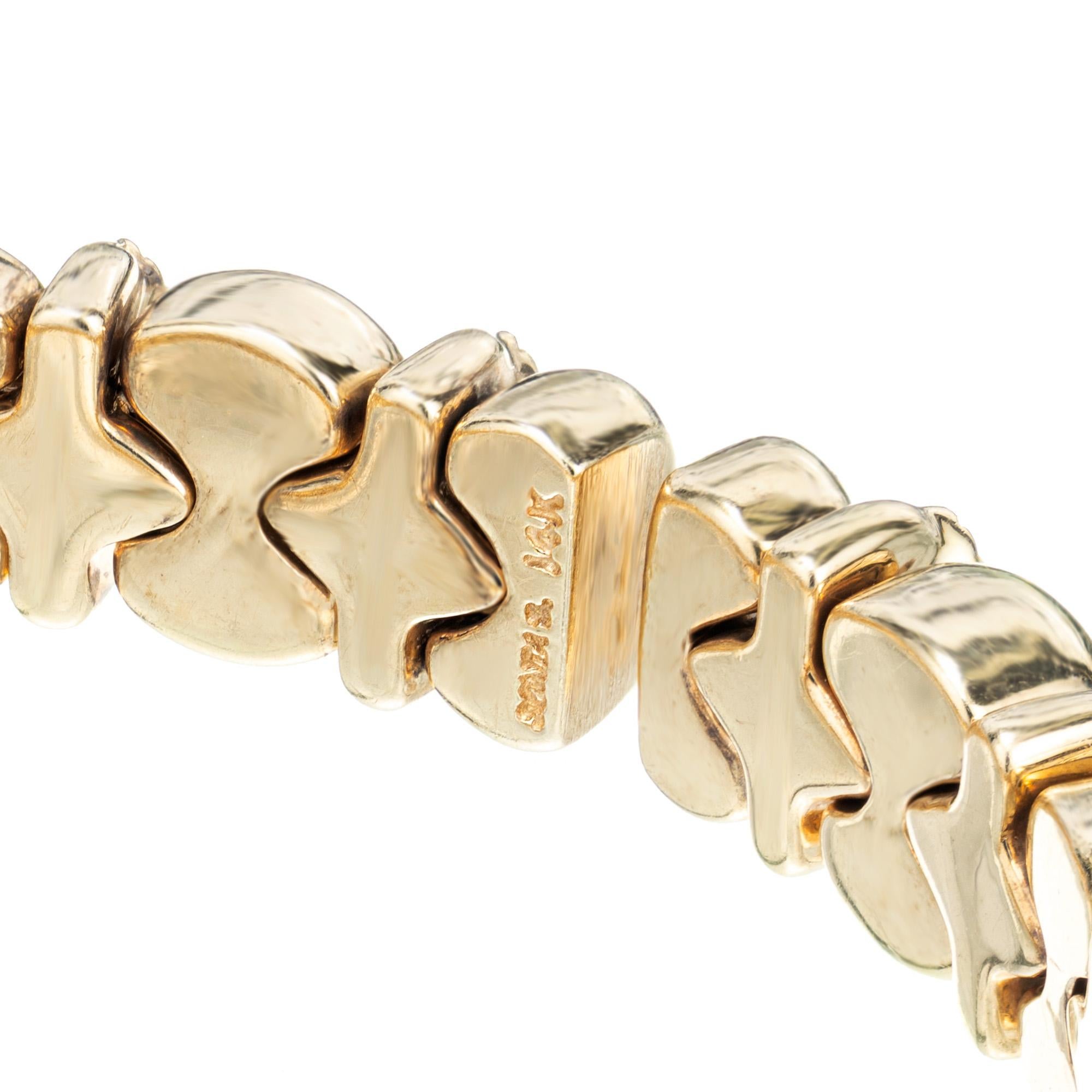 Modern Sonia B. 1.54 Carat Galerie de Bijoux Diamond Gold Flex Bangle Bracelet For Sale