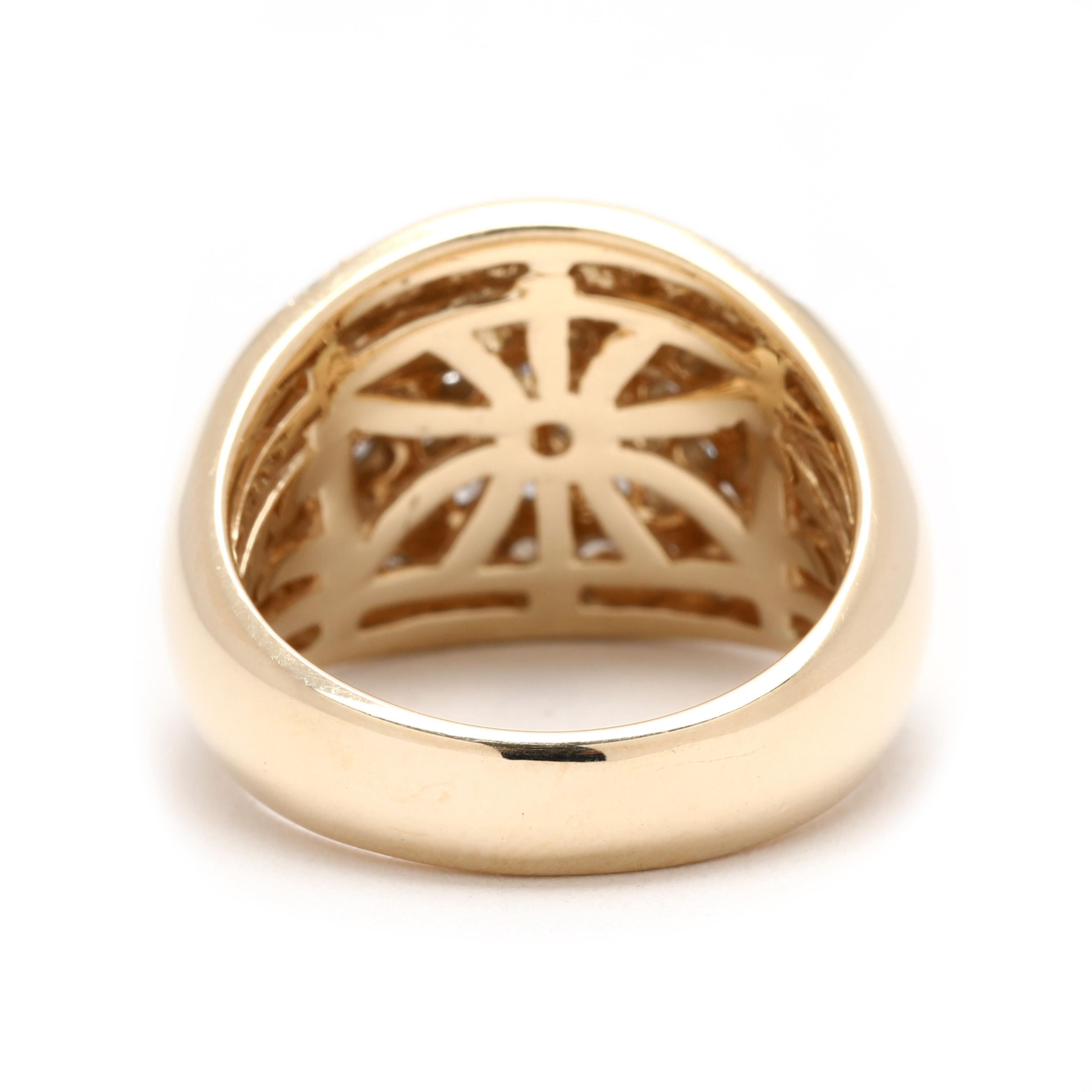Round Cut Sonia B 1ctw Diamond Dome Ring, 14k Yellow Gold, Ring Size 6.75 For Sale