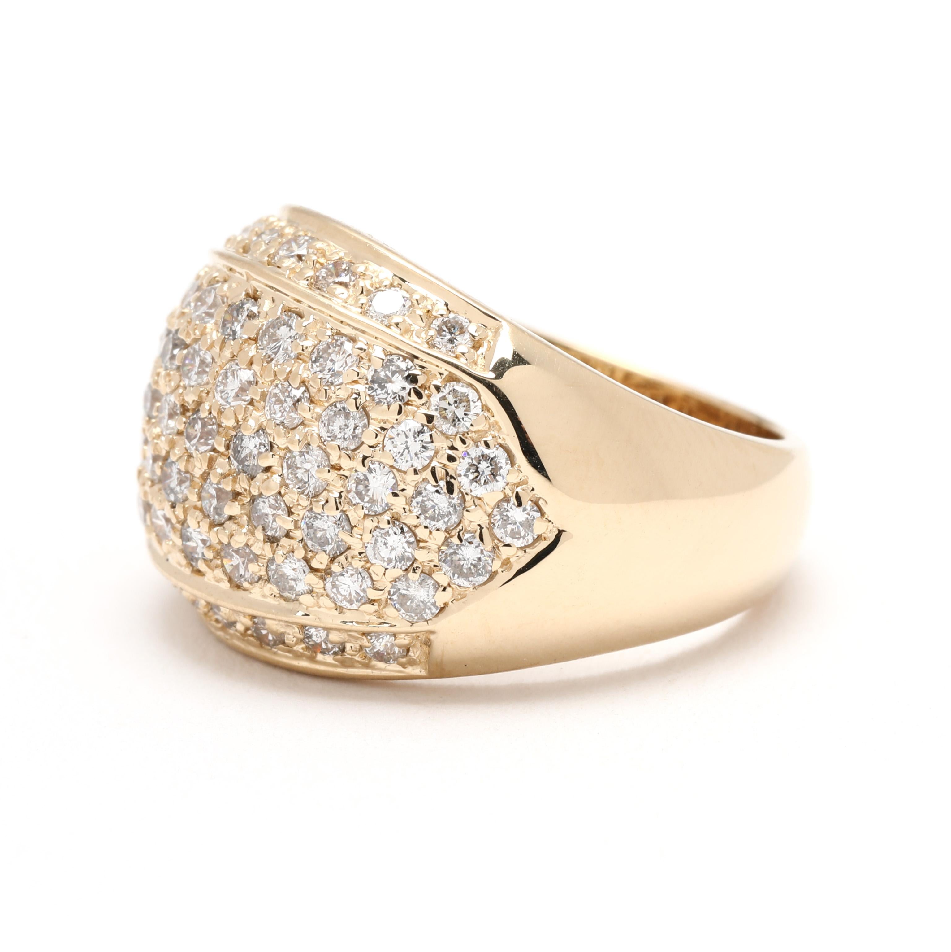 Sonia B 1ctw Diamond Dome Ring, 14k Yellow Gold, Ring Size 6.75 In Good Condition For Sale In McLeansville, NC