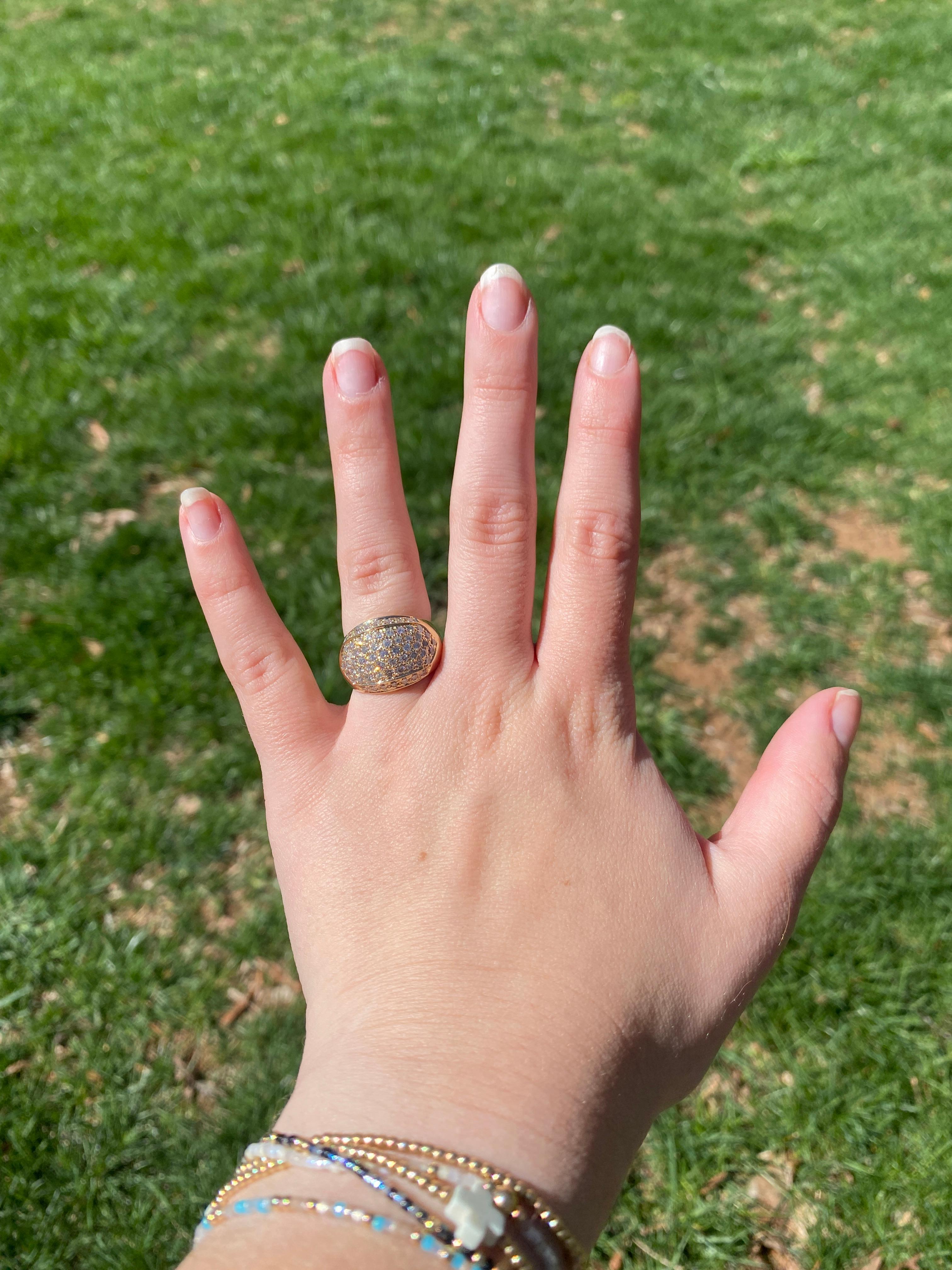 Sonia B Anillo Cúpula Diamante 1ctw, Oro Amarillo 14k, Tamaño Anillo 6.75 en venta 2