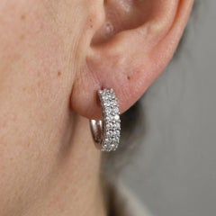 Sonia B 2 Carat Round Diamond White Gold Hoop Earrings