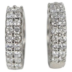 Sonia B 2 Carat Round Diamond White Gold Hoop Earrings