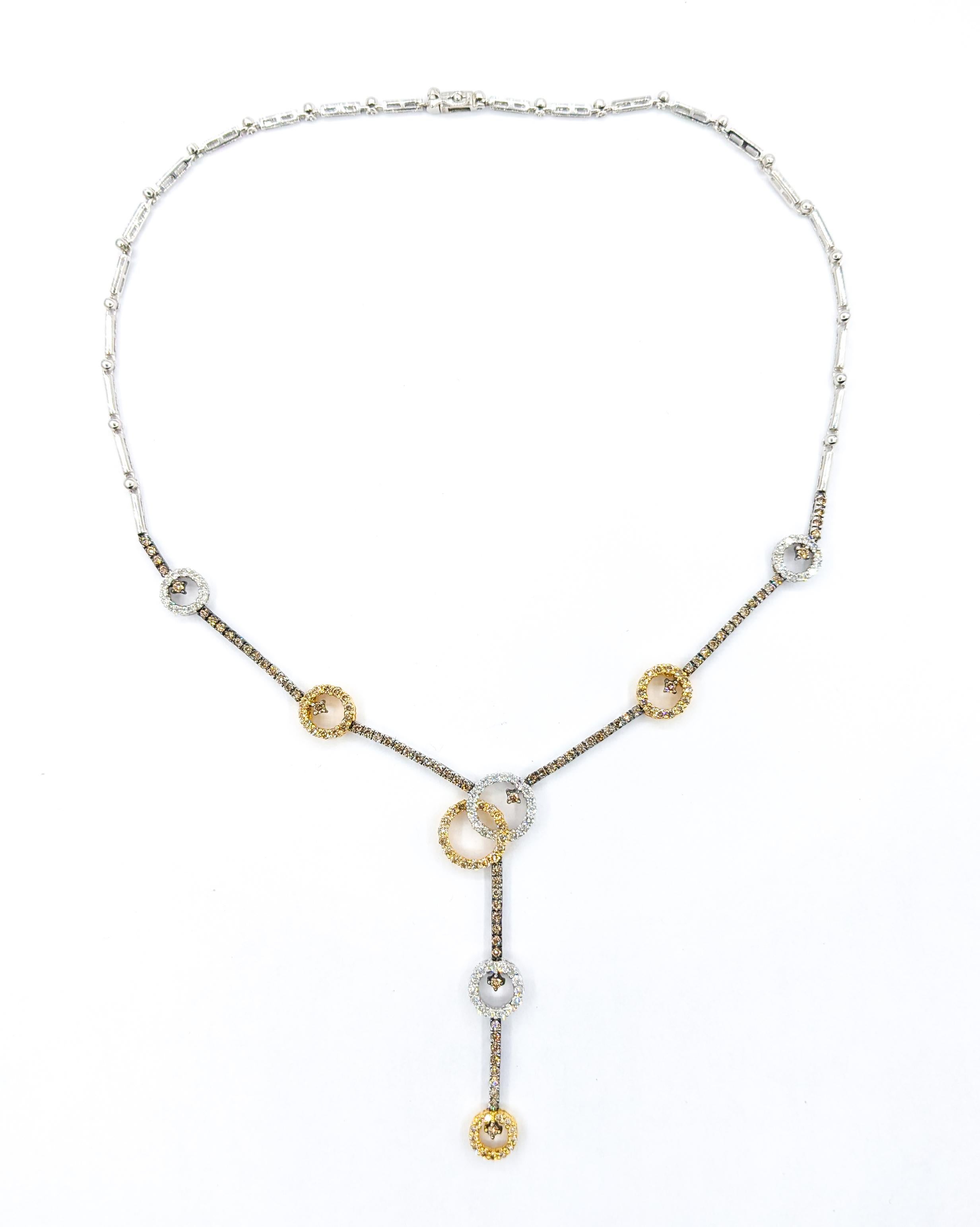 Sonia B. 2,75ctw Diamant-Halskette in 18kt Tow-Tone Gold im Zustand „Hervorragend“ in Bloomington, MN