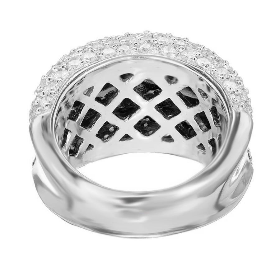 Round Cut Sonia B 3.70 Carat Ruby Diamond Gold Dome Cocktail Band Ring For Sale