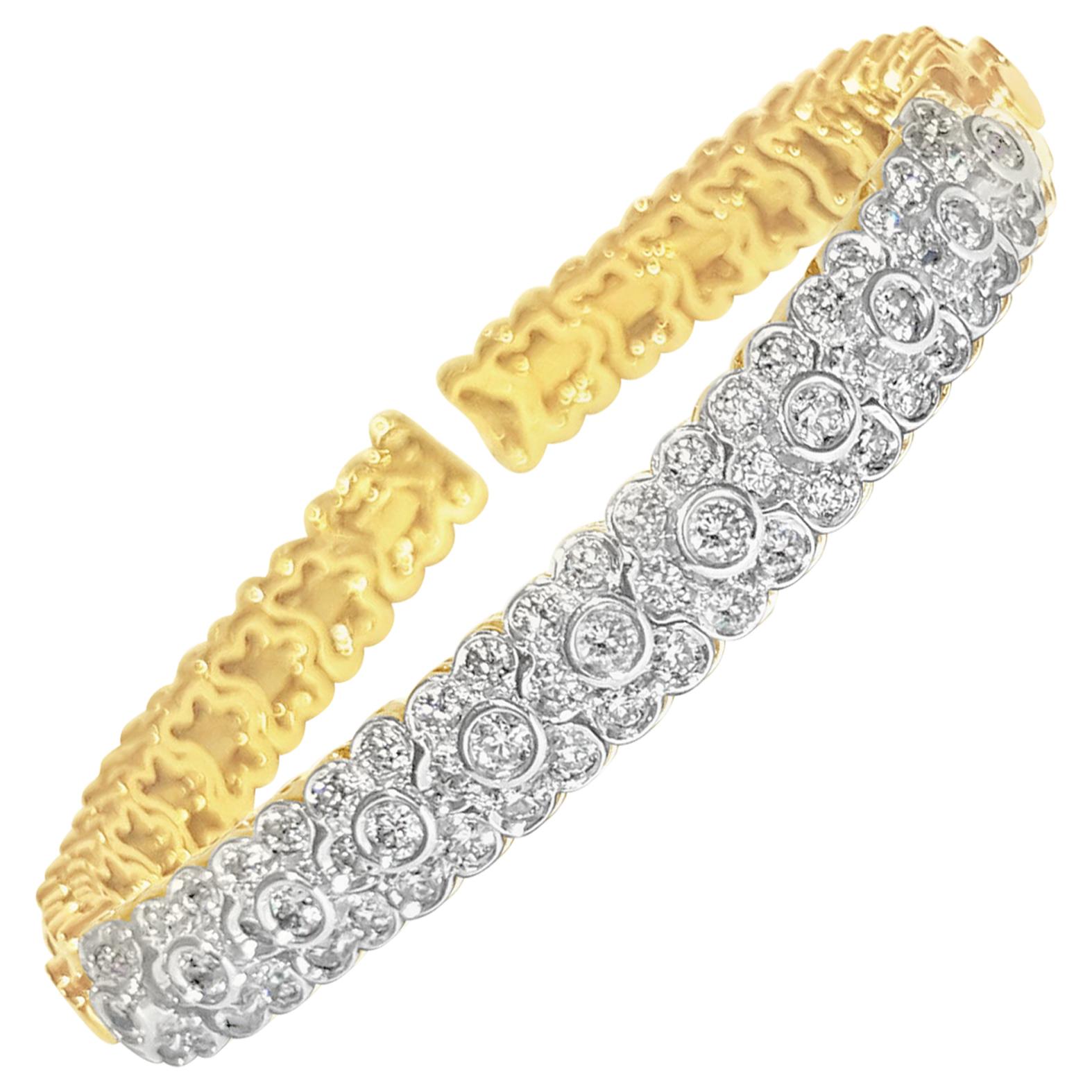 Sonia B 4.00 Carat Diamond Gold Bracelet Certified For Sale