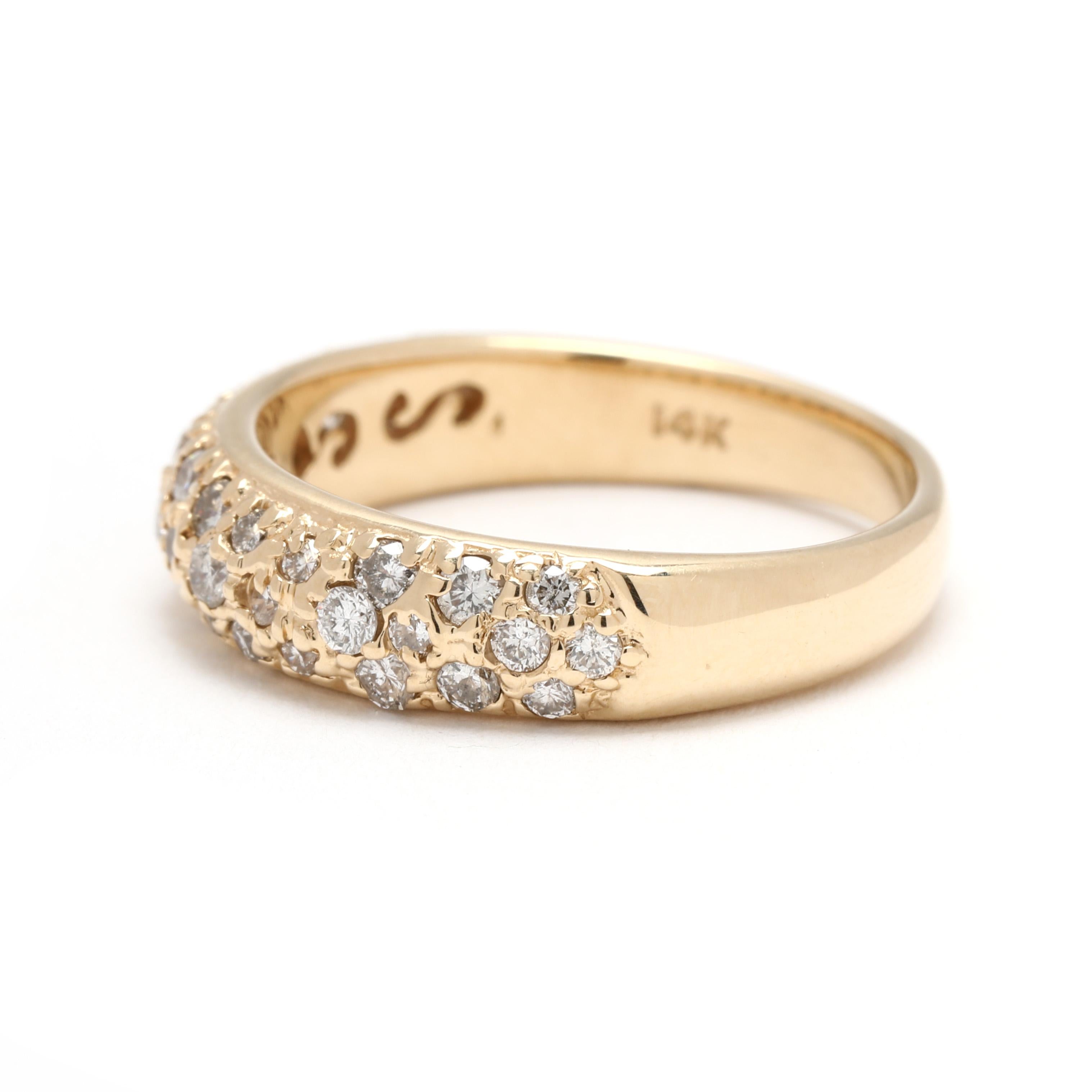 Sonia B .40ctw Diamond Pave Band Ring, 14k Yellow Gold, Ring Size 6 In Good Condition For Sale In McLeansville, NC
