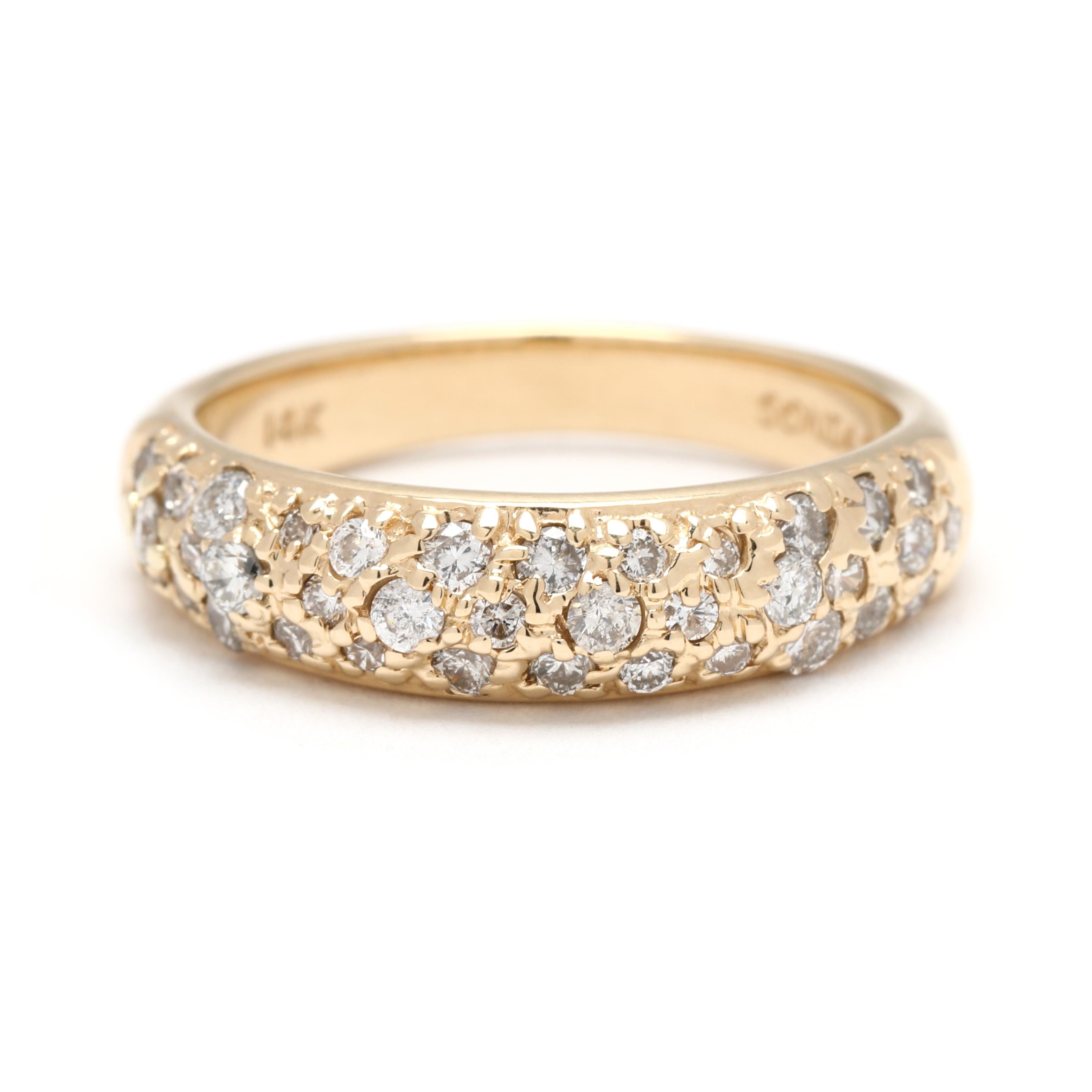 Sonia B .40ctw Diamond Pave Band Ring, 14k Yellow Gold, Ring Size 6