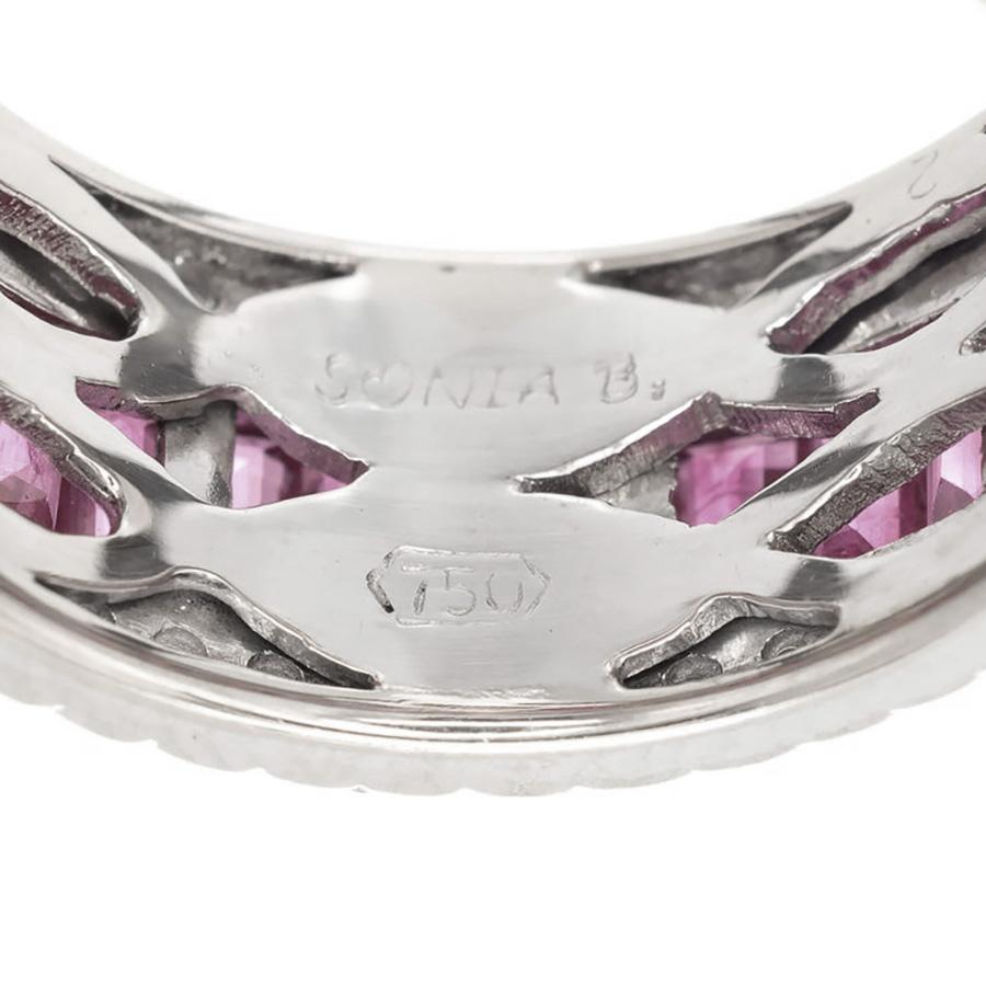 Sonia B, bague jonc en or avec diamants et rubis de 7,50 carats Pour femmes en vente