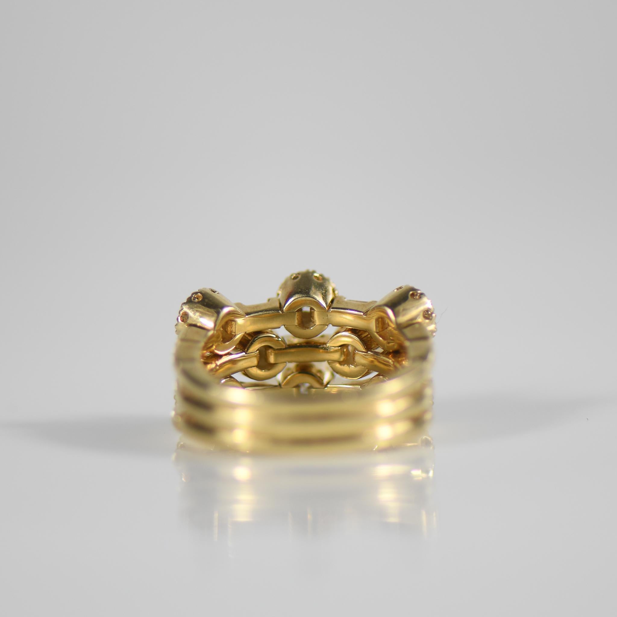 Sonia B Branded Diamant Fidget Ring 14K Gold gestapelter Ring (Baguetteschliff) im Angebot