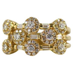 Bague Fidget en or 14 carats empilée avec diamants de marque Sonia B