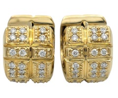 Sonia B. Chunky Huggie Hoop Earrings with Diamonds in 14 Karat Yellow Gold