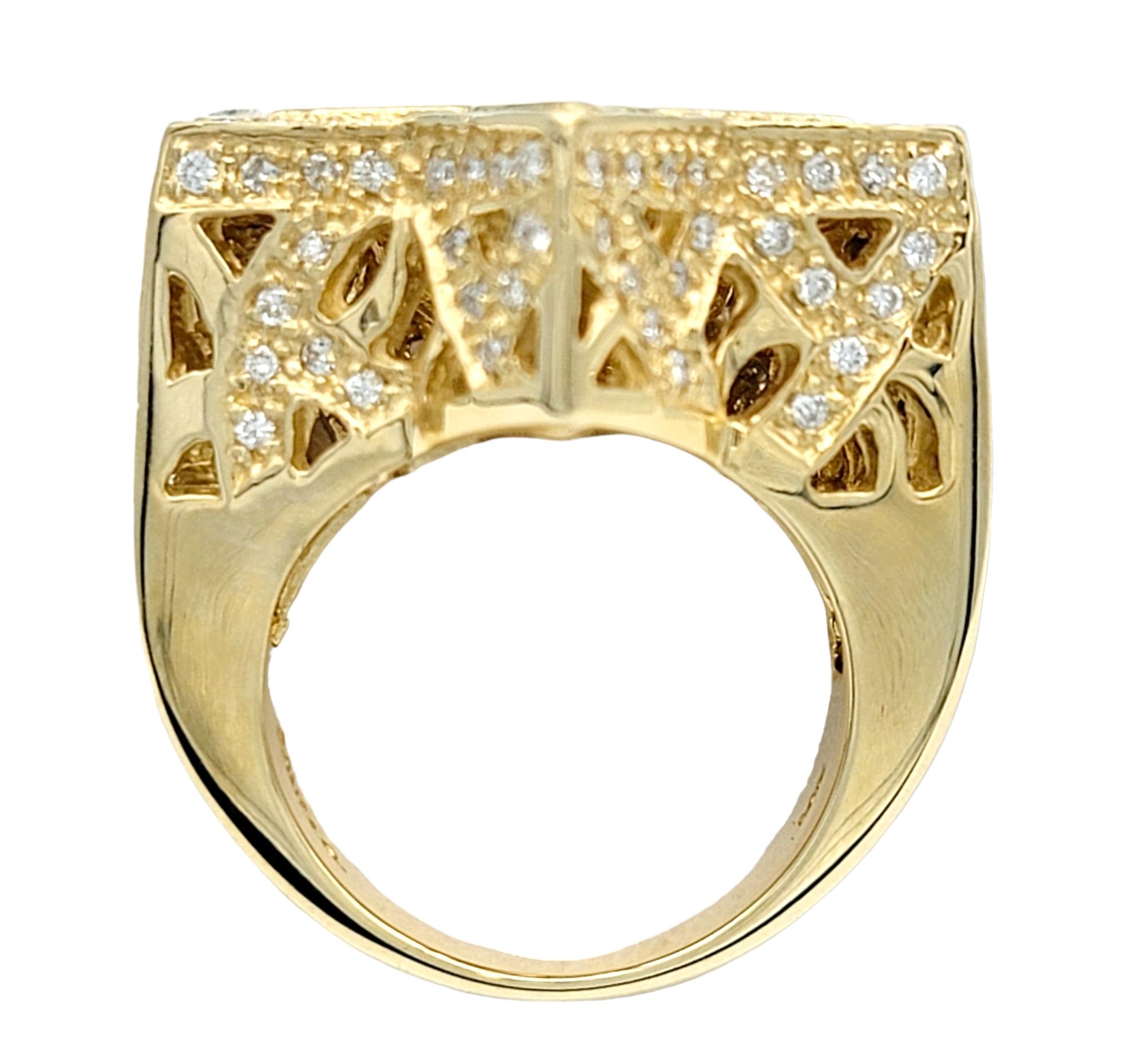 Sonia B. Designs 8,00 Karat Citrin und Diamant Chunky Gold Star Cocktail-Ring mit Sternmuster  Damen im Angebot