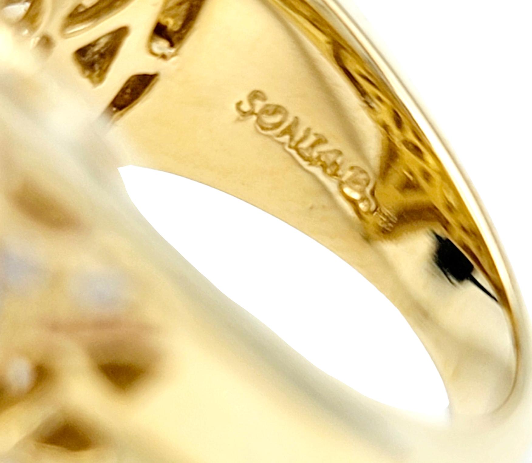Sonia B. Designs 8,00 Karat Citrin und Diamant Chunky Gold Star Cocktail-Ring mit Sternmuster  im Angebot 1