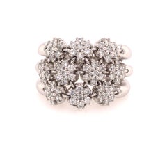 Sonia B. Diamond 3-Row Wide Cluster Flexible Band in 14K White Gold