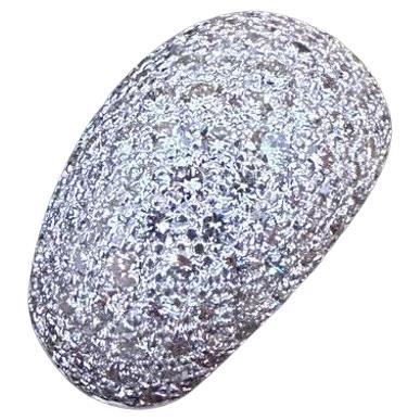 Sonia B Diamond Pavé set Dome Ring in Platinum For Sale